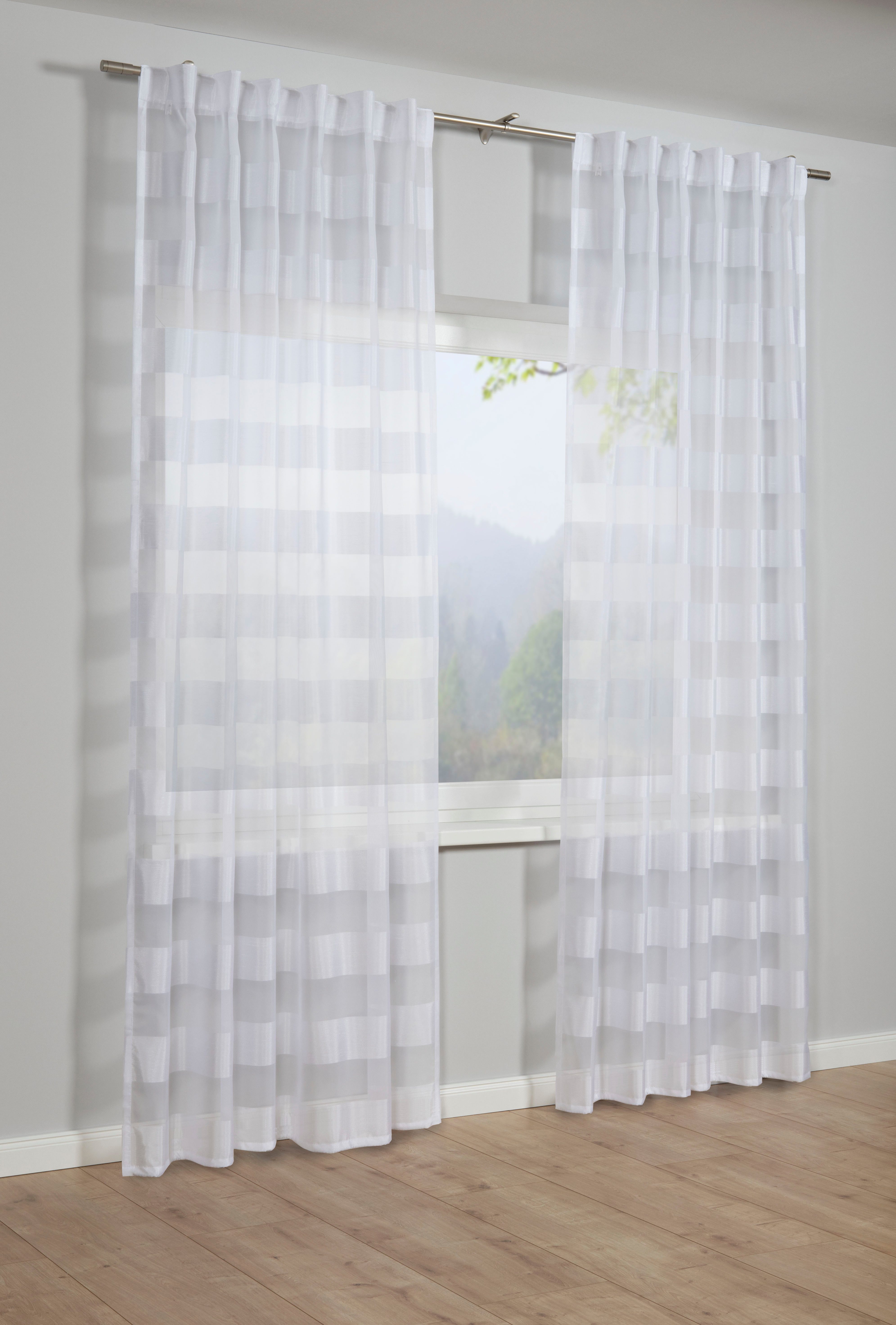 Sehlbach Gardine Schal Streifen (1 St), Schlaufen, transparent, mit verdeckten Schlaufen