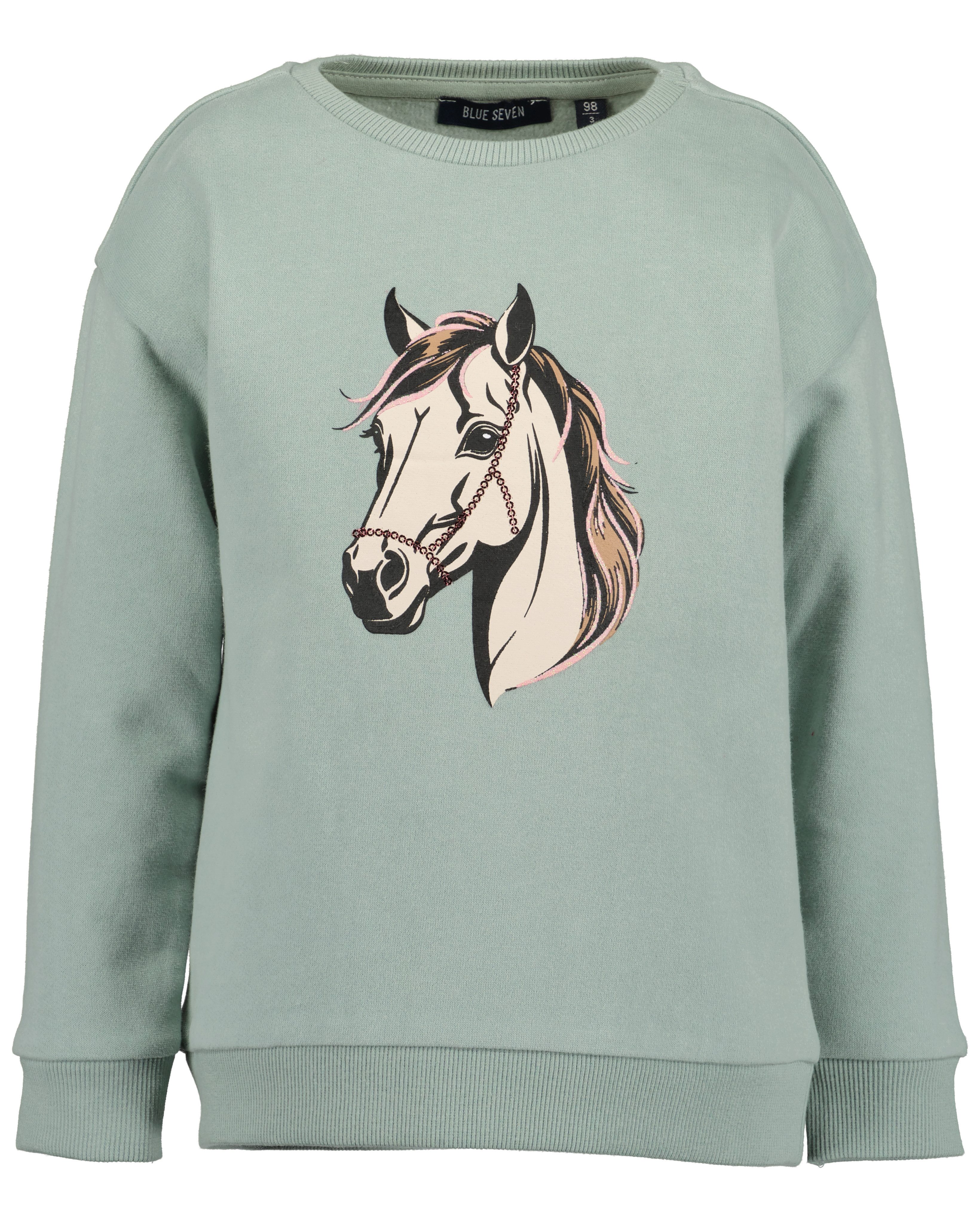 Blue Seven Sweatshirt mit hochwertigem Pferdemotiv mit Pailletten