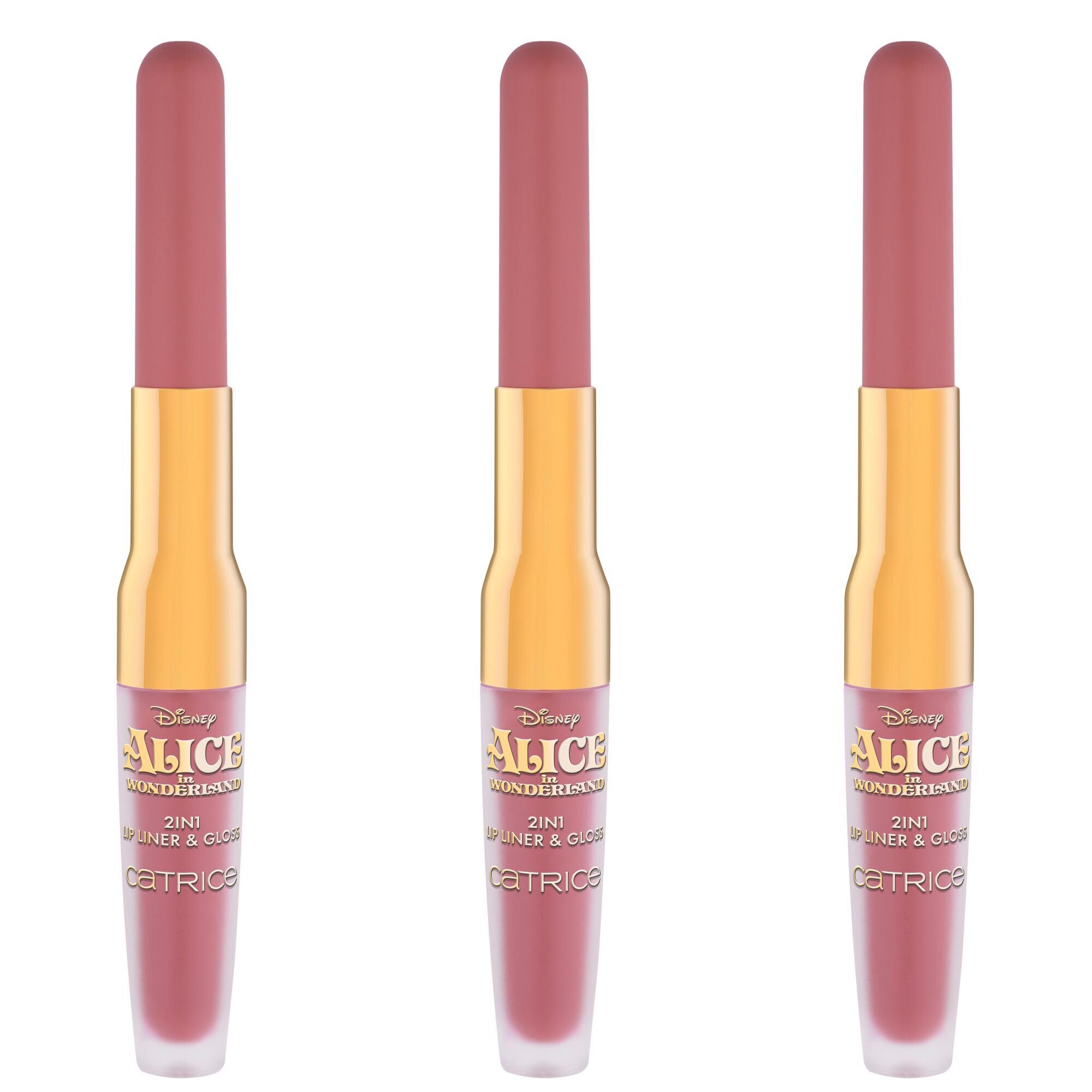 Catrice Lipgloss Disney Alice in Wonderland 2in1 Lip Liner & Gloss, 3-tlg.