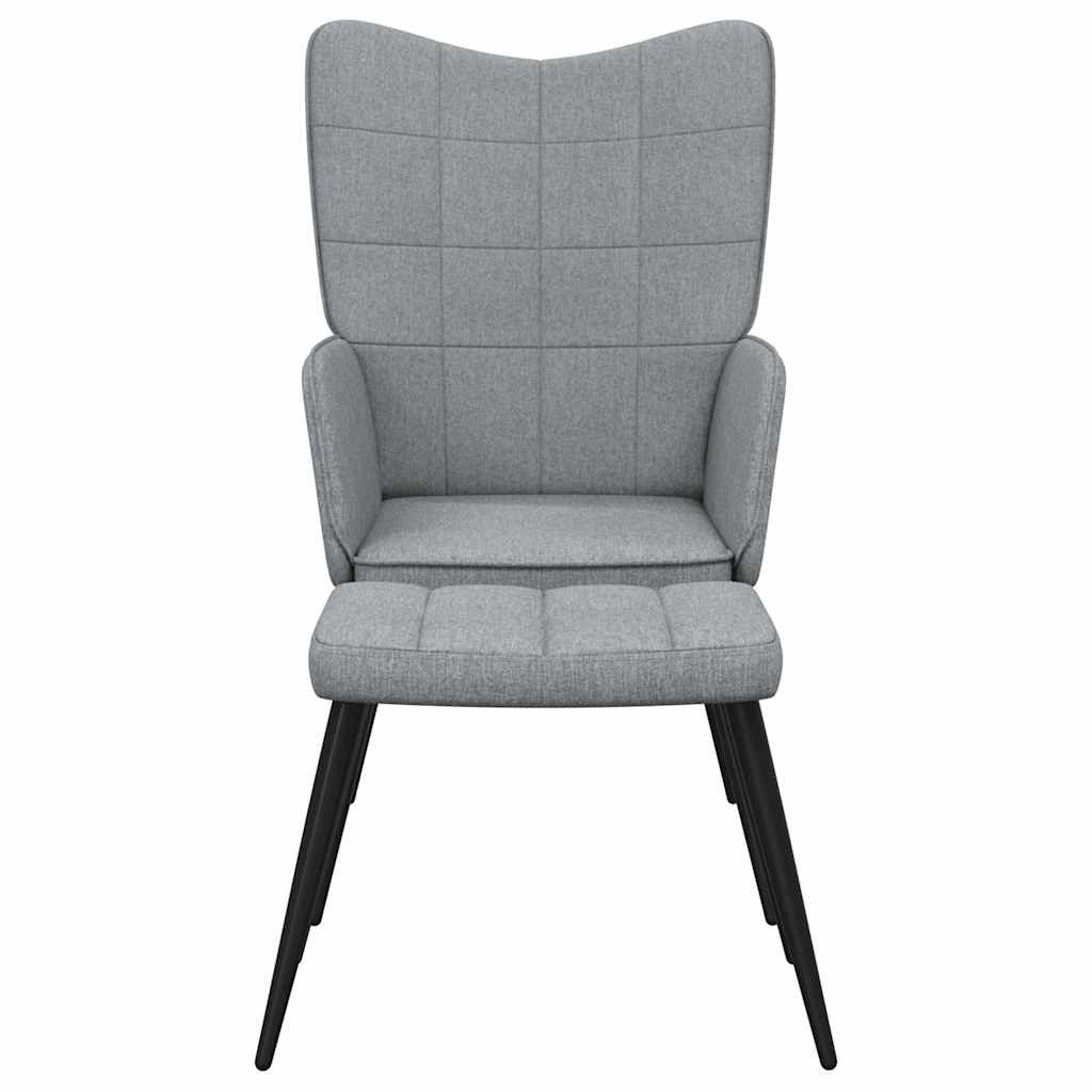 vidaXL Sessel Relaxsessel mit Hocker Hellgrau günstig online kaufen