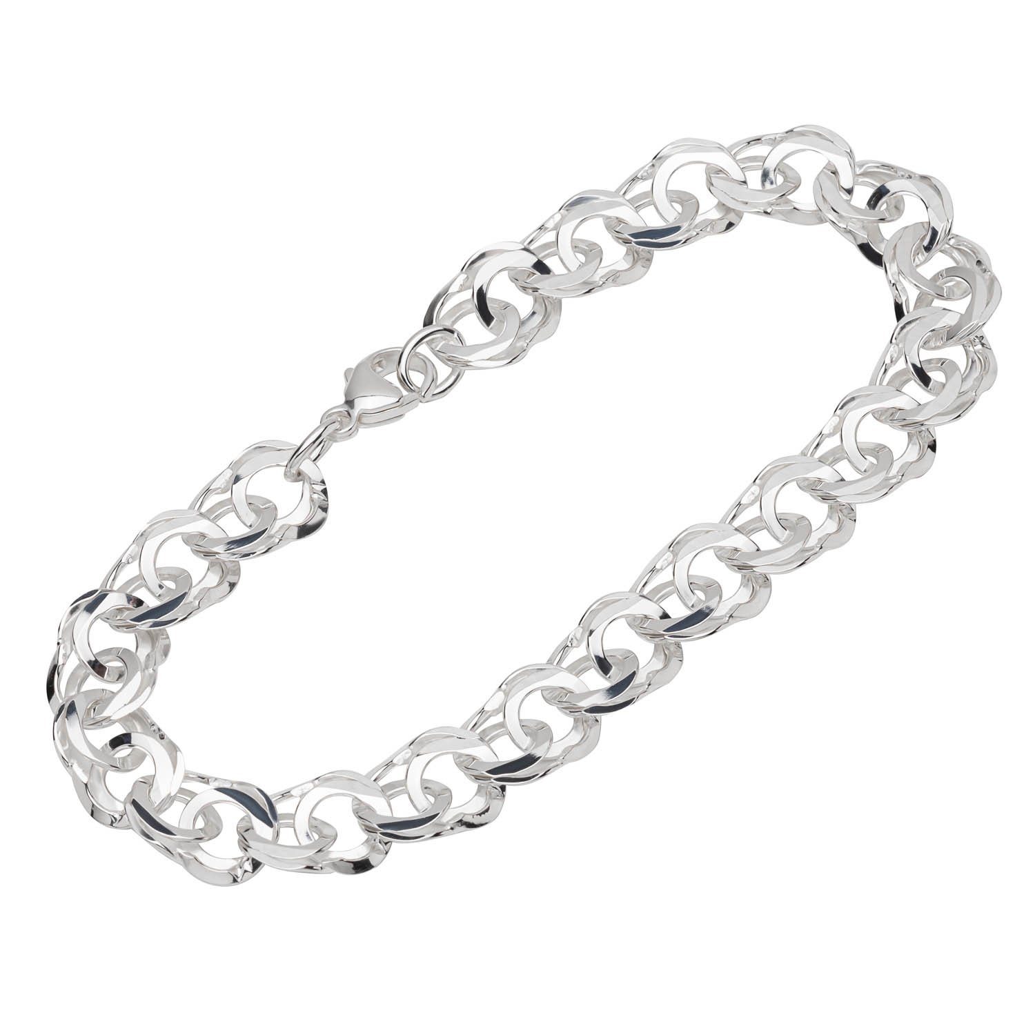 Silberarmband Armband 925 Silber diamantiert 19cm Garibaldi Kett