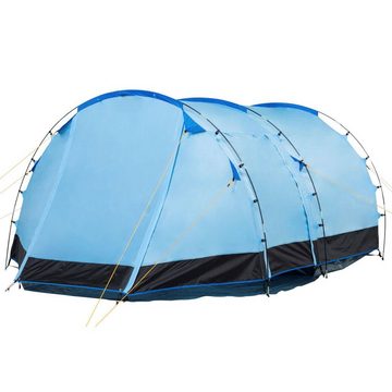 CampFeuer Tunnelzelt Zelt Super+ für 4 Personen, Blau / Schwarz, 3000 mm Wassersäule, Personen: 4