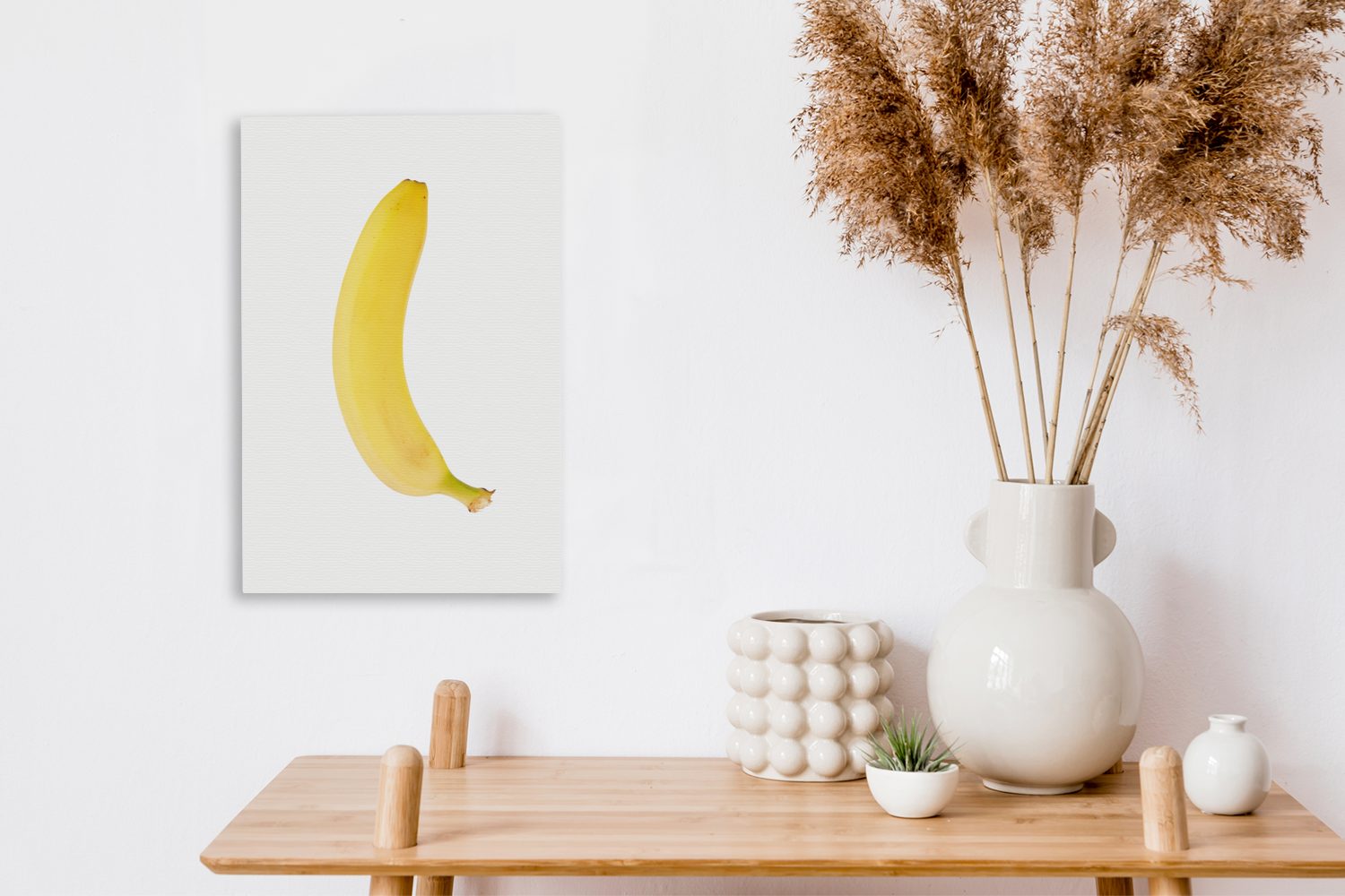 Leinwandbild inkl. Weiß, 20x30 Zackenaufhänger, cm - Gemälde, Leinwandbild Obst OneMillionCanvasses® (1 - fertig Banane St), bespannt