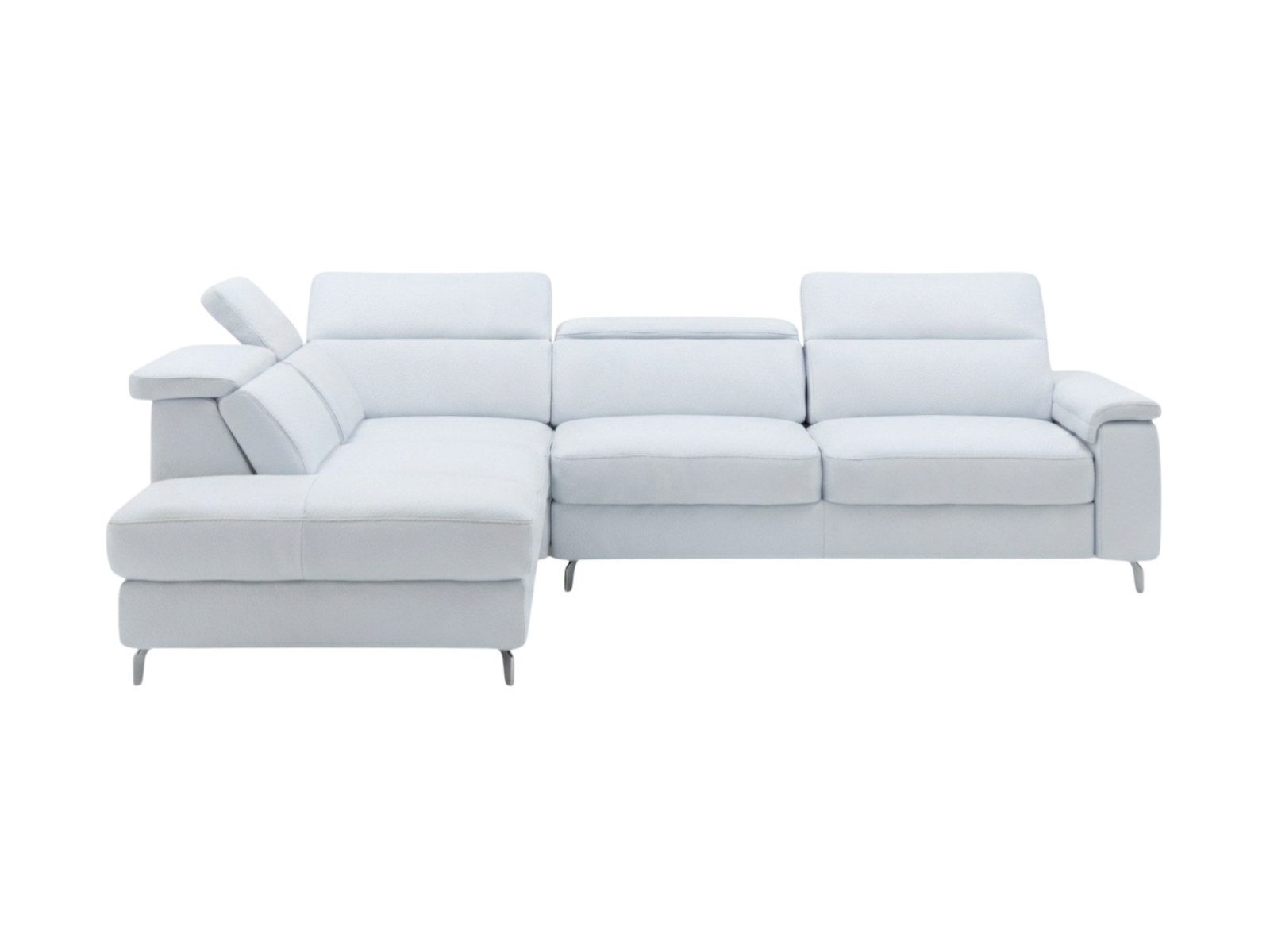 Villa Möbel Ecksofa Ambassador, L-Form 1 Teile, Echtleder-Ecksofa mit Kopfteilverstellung fürs Wohnzimmer