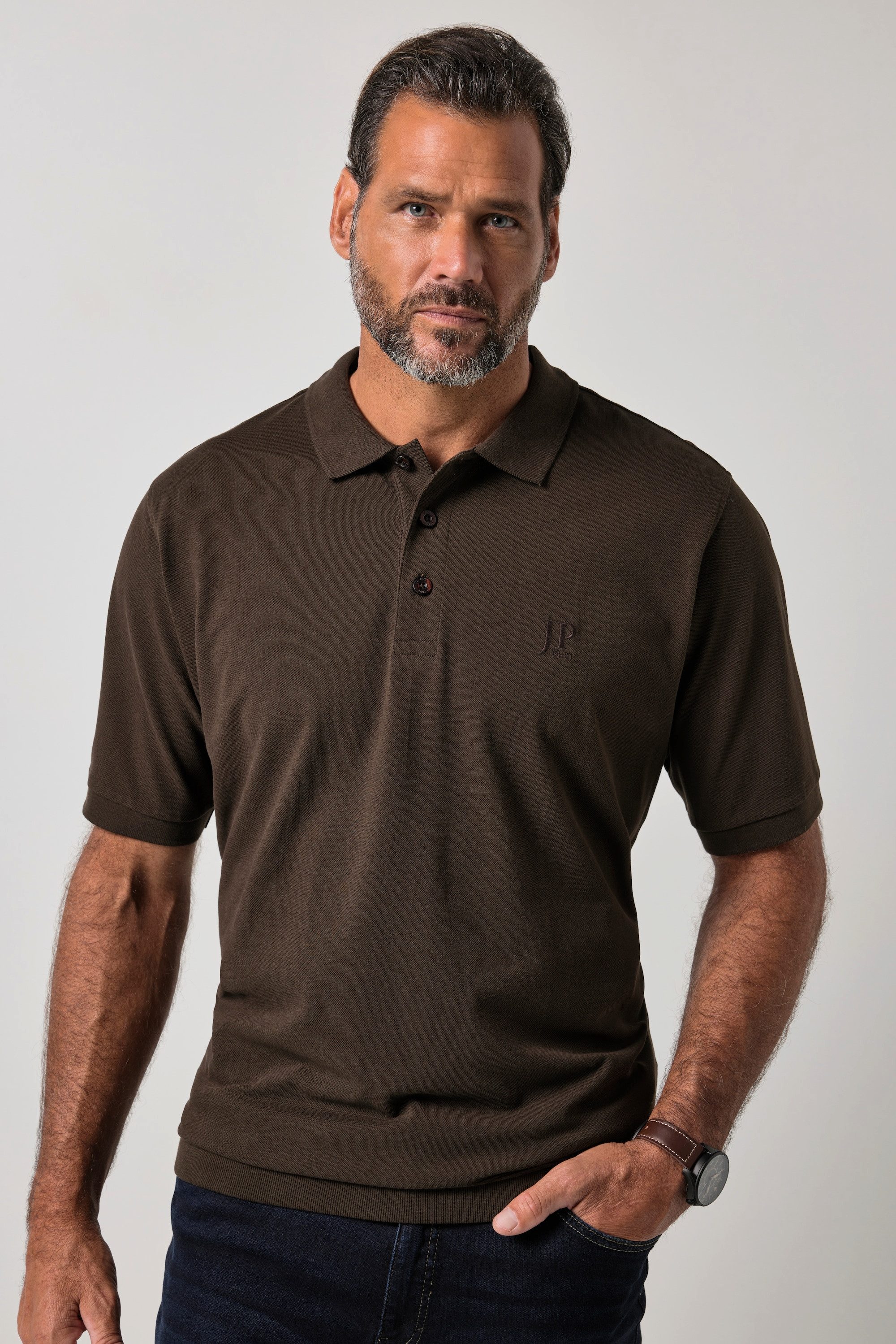 JP1880 Poloshirt Poloshirt Bauchfit Basic Halbarm Piqué