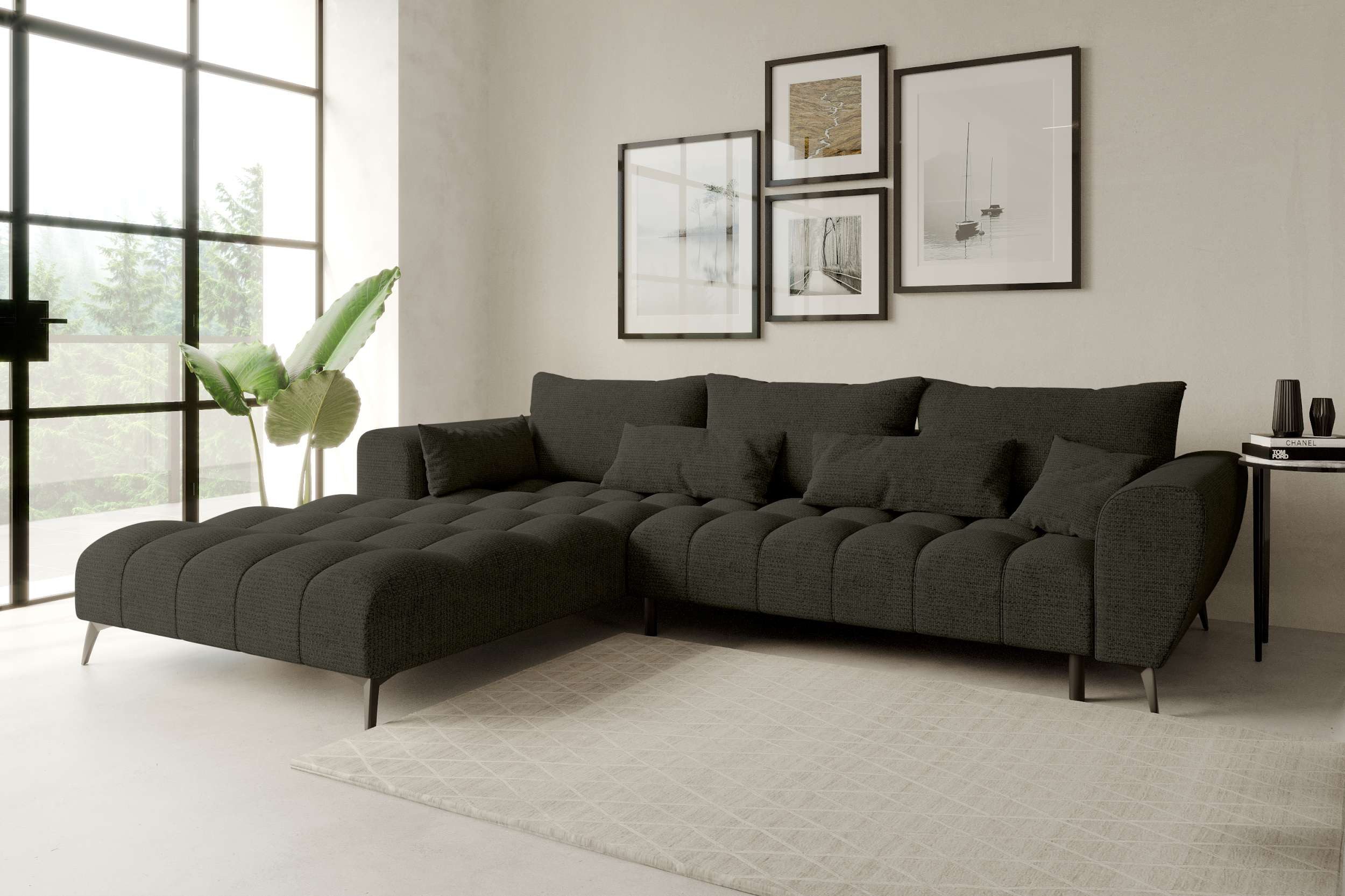 99rooms Ecksofa Ferrano, Sofa L-Form, Eckcouch, wählbar mit/ohne elektr. Si günstig online kaufen