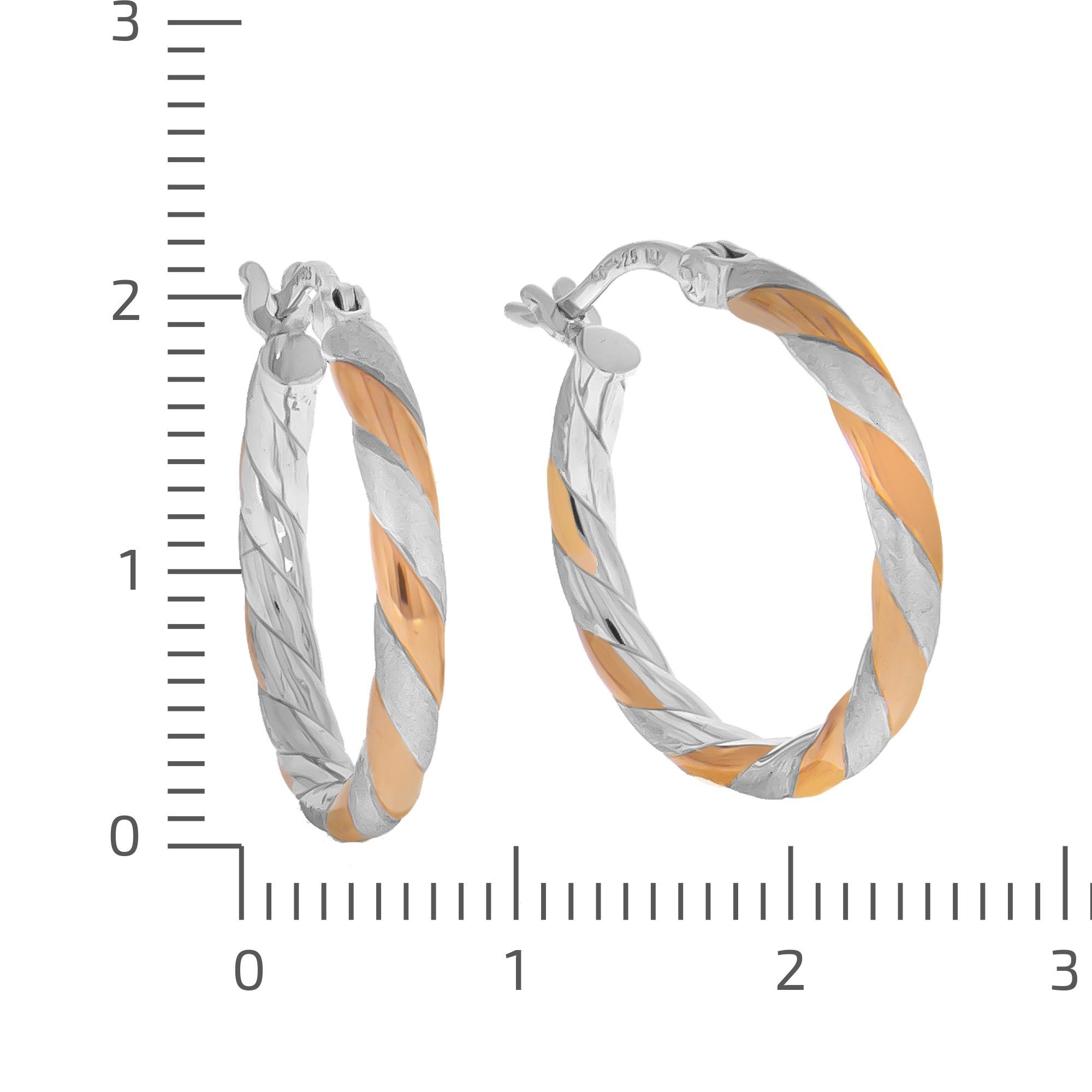 Zeeme Paar Creolen Silber 925 zweifarbig 20mm Durchmesser günstig online kaufen