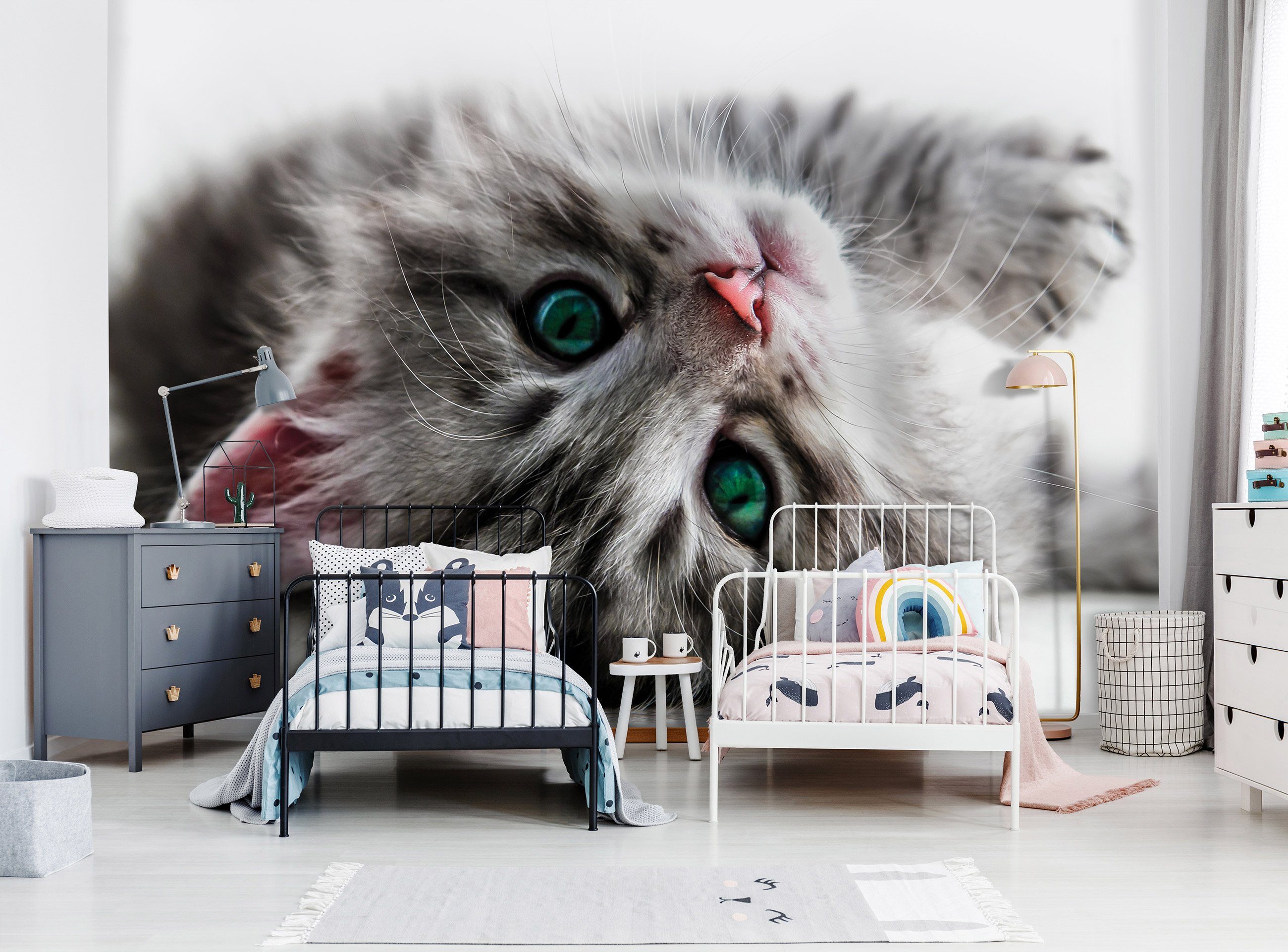 Wallarena Fototapete Kinderzimmer Katze Tapete Vliestapete Katze, Mädchenzimmer Mädchen oder inklusive Glatt, Tiere Vlies Wandtapete Kleister Vliestapete Wohnzimmer Jungen Schlafzimmer für Motivtapete