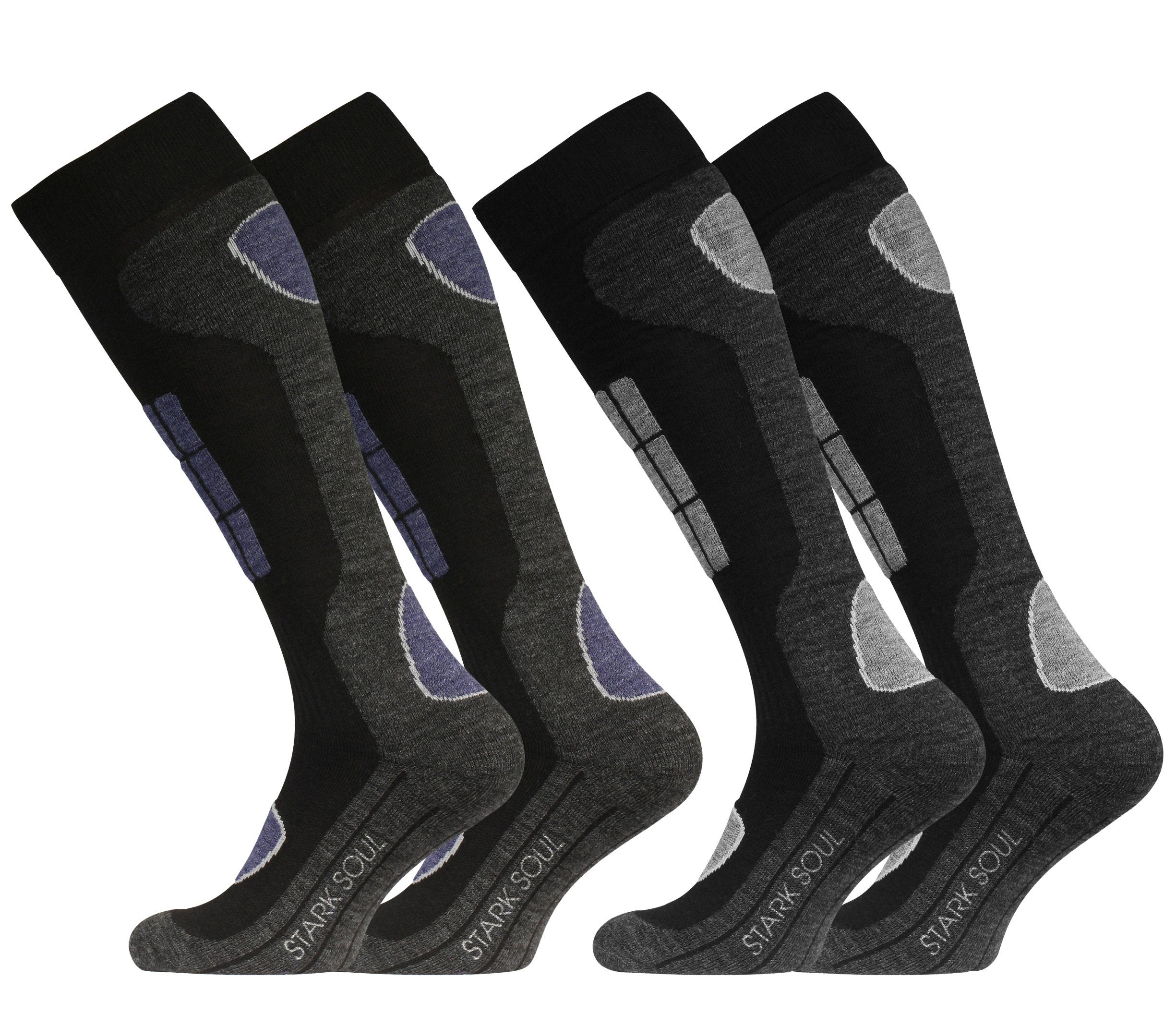 Stark Soul® Лижні шкарпетки Ski & Snowboard Socken, Spezialpolsterung, 2 Paar 2 Paar, mit verstärkten Belastungszonen