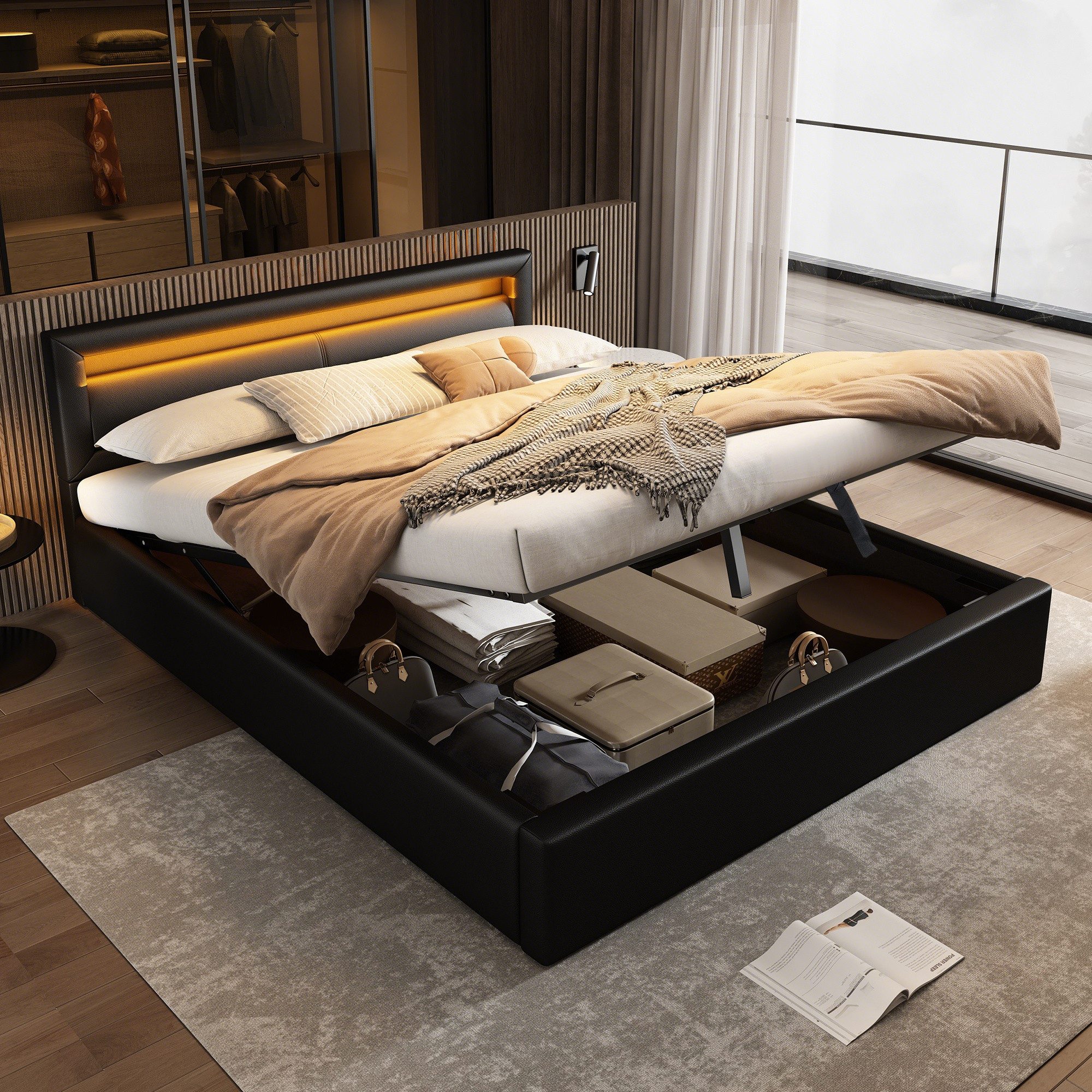 Ulife Polsterbett Jugendbett, Modernes LED-Bett mit günstig online kaufen