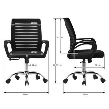 ML-DESIGN Bürostuhl Computerstuhl ergonomisch 360° Drehstuhl mit Rollen Stuhl, Gaming Stuhl Schwarz mit Armlehnen und Wippmechanismus 59x54x99cm