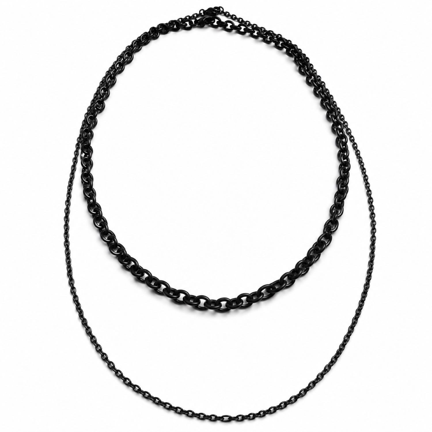 Kingka Ketten-Set schwarz für Damen auch einzeln tragbar (Set, 2-tlg), Zu Shirt, Hoodie, Jeans, Sneaker! Büro, Urlaub, Party, Geschenkidee