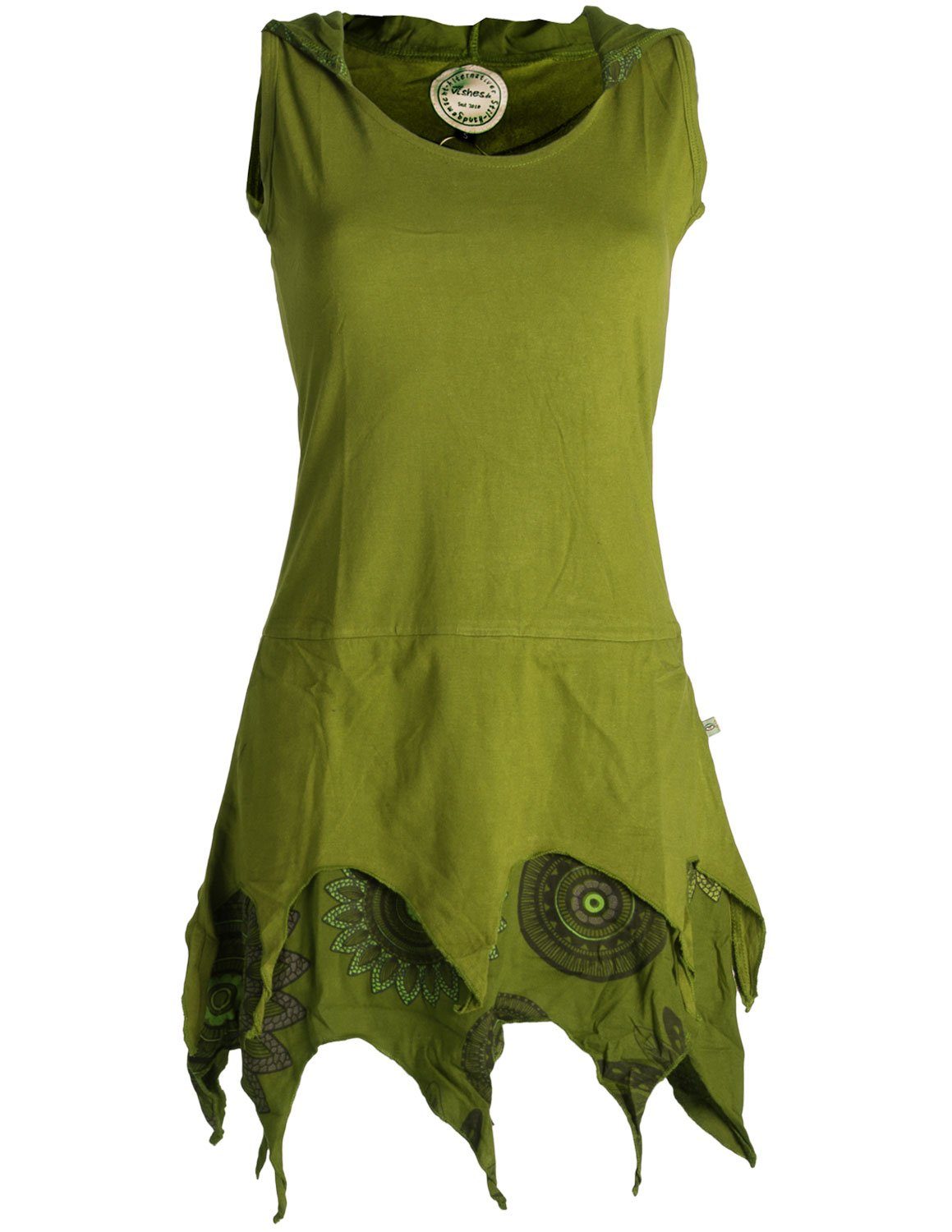 Vishes Tunikakleid Zipfelige Elfentunika Lagenlook Blumen bedruckt Hippie, günstig online kaufen