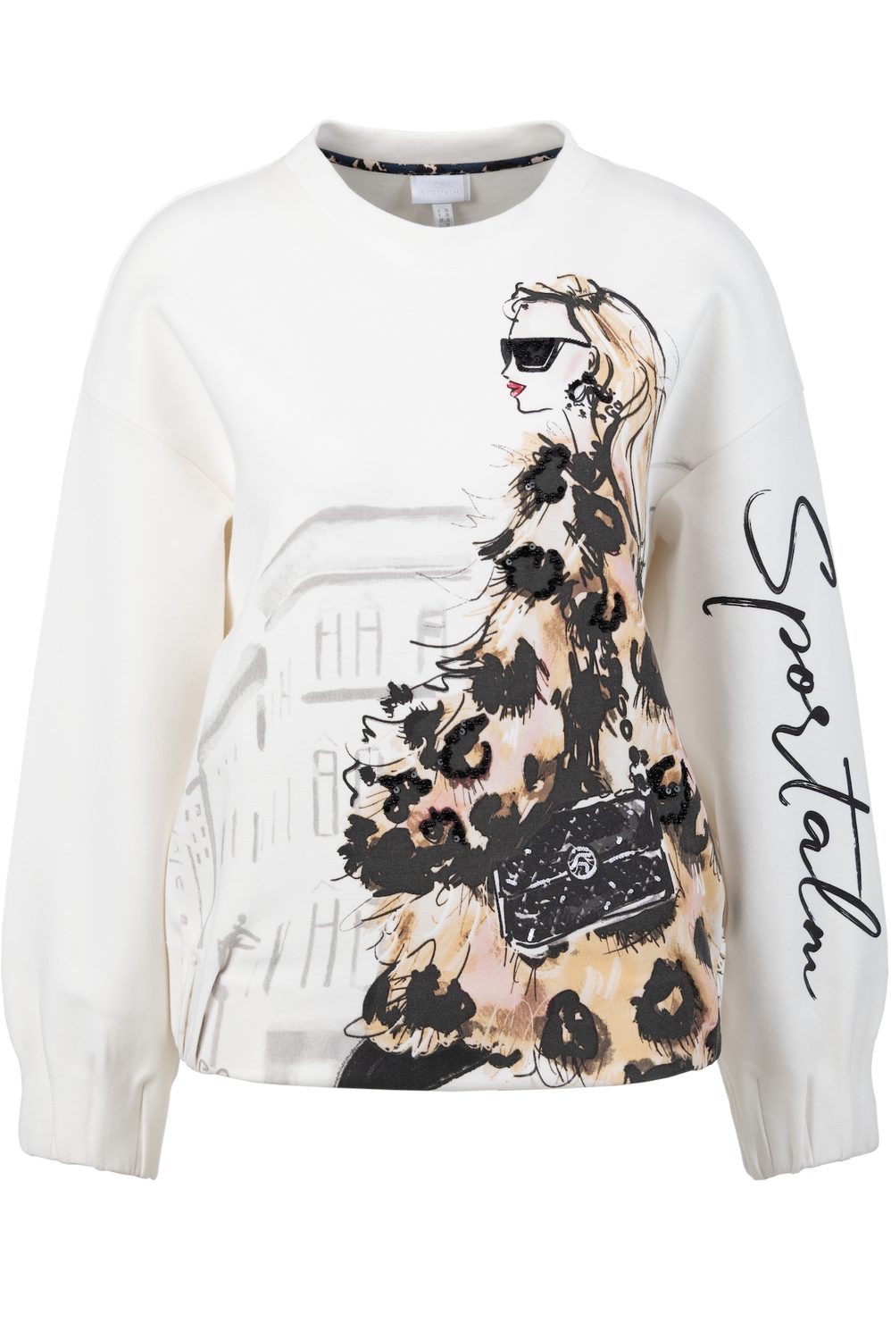 Sportalm Kitzbühel Sweatshirt Lucenya Exklusives Tiermotiv mit 3D-Applikationen und funkelnden Pailletten.
