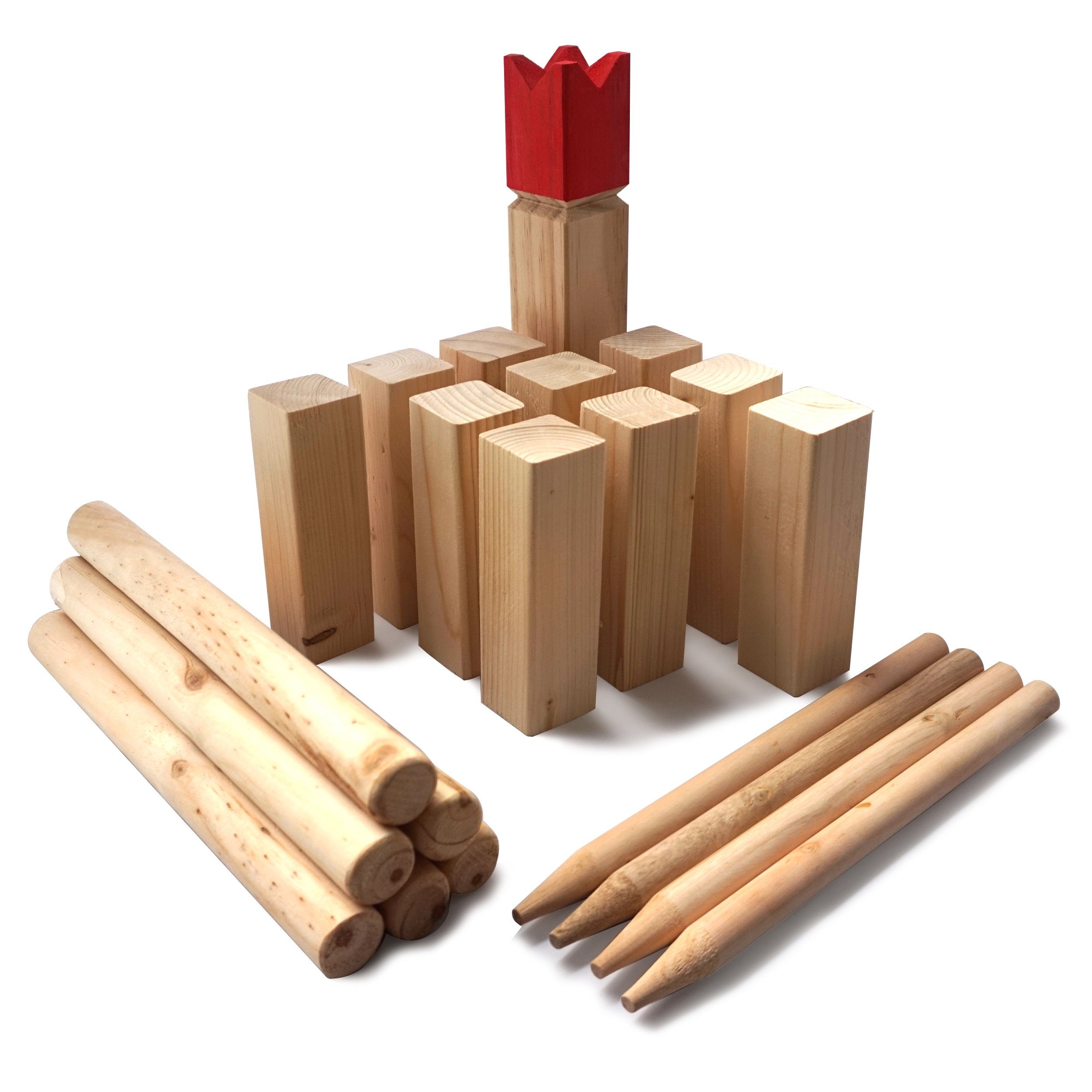 Ocean5 Spiel Wurfspiel Kubb in verschiedenen Größen, Familienspiel, Wikinger Spiel - Wurfspiel mit Teams