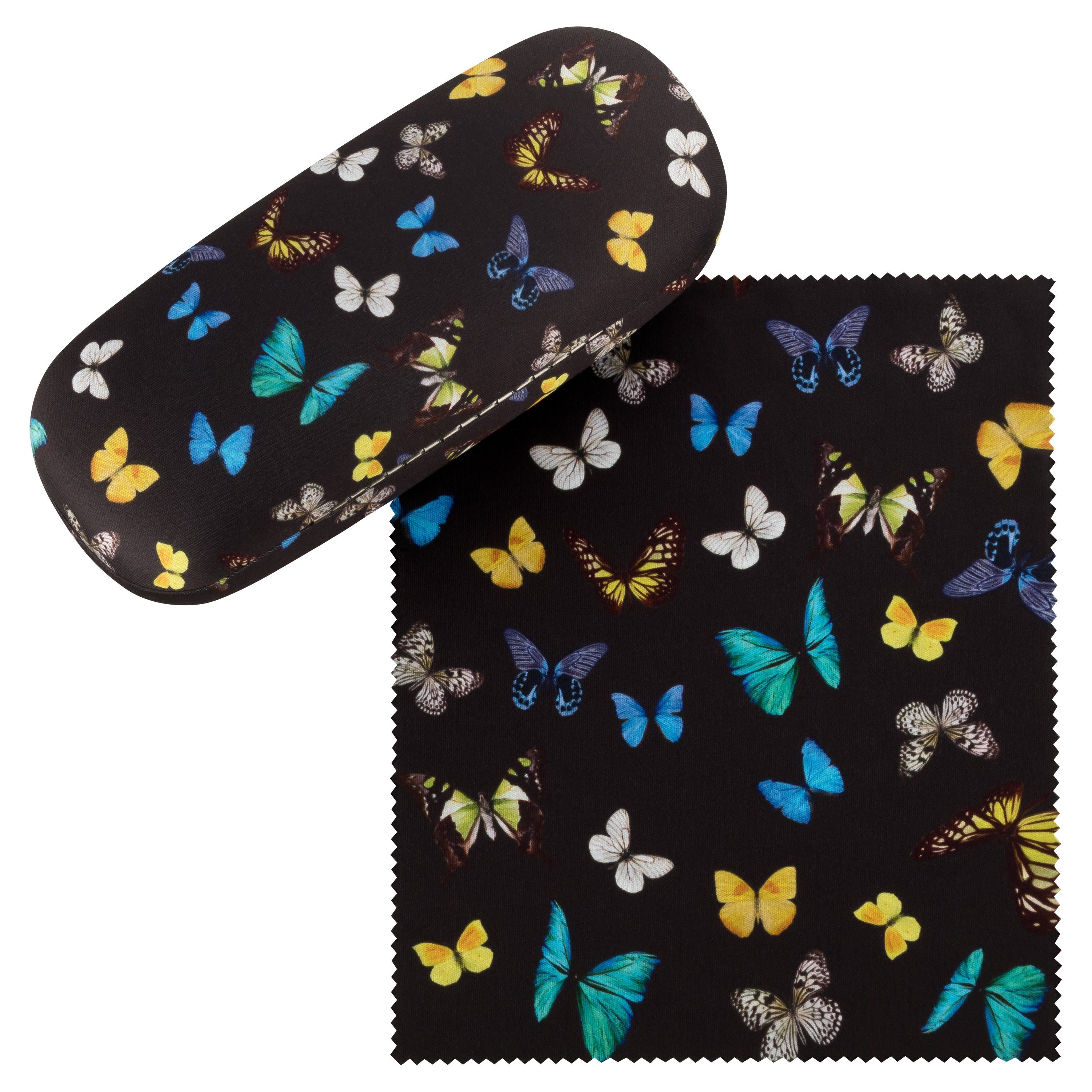 von Lilienfeld Brillenetui Schmetterlinge Butterfly Schmetterlingstanz Brillenbox, stabiles mit Mikrofaser bezogenes Hardcase