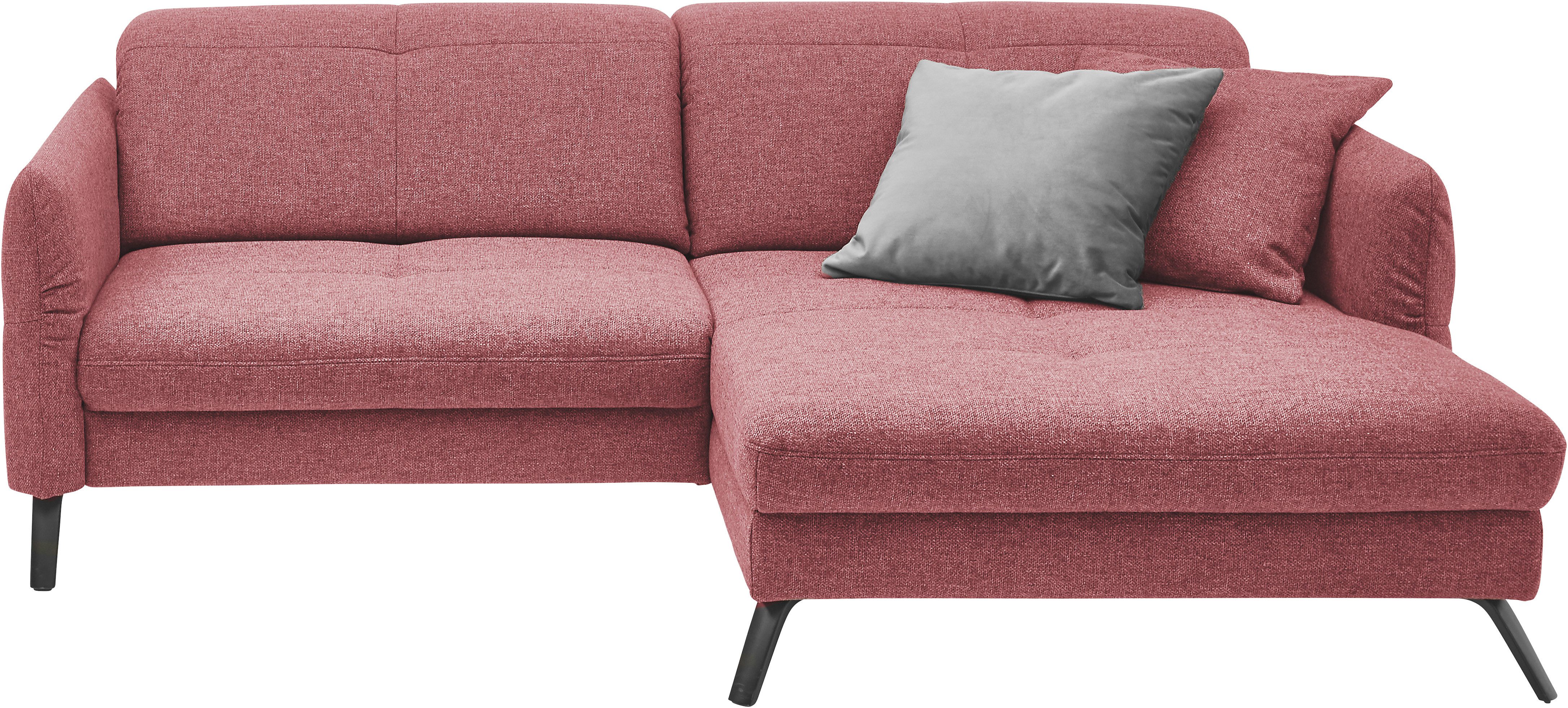 set one by Musterring Ecksofa SO 4400 V, wahlweise mit motorischer Bettfunktion & Kopfverstellung, Fuß schwarz