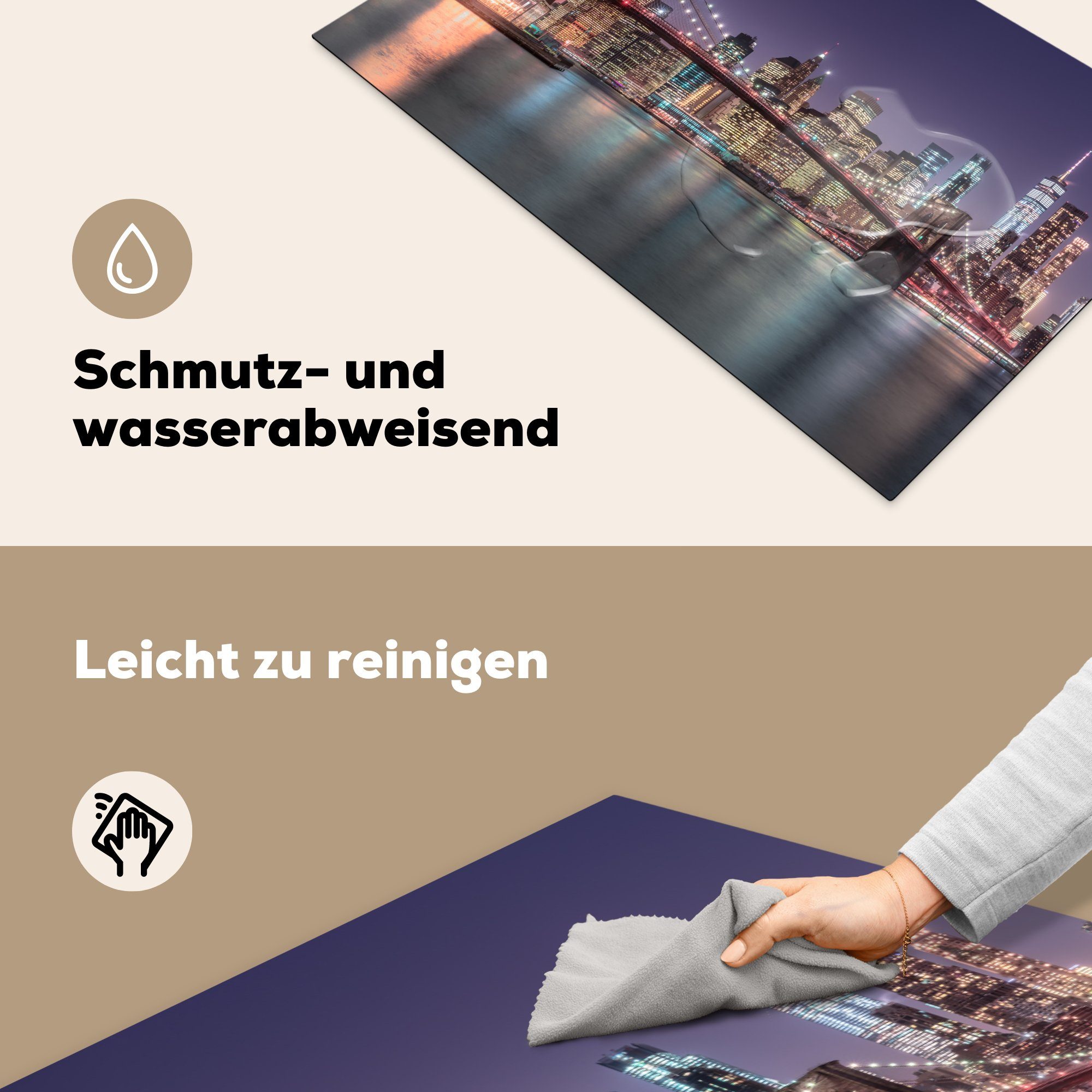 (1 tlg), MuchoWow Sonnenuntergang, cm, Brooklyn Vinyl, Ceranfeldabdeckung, Arbeitsplatte 83x51 Herdblende-/Abdeckplatte York - - Bridge für New küche