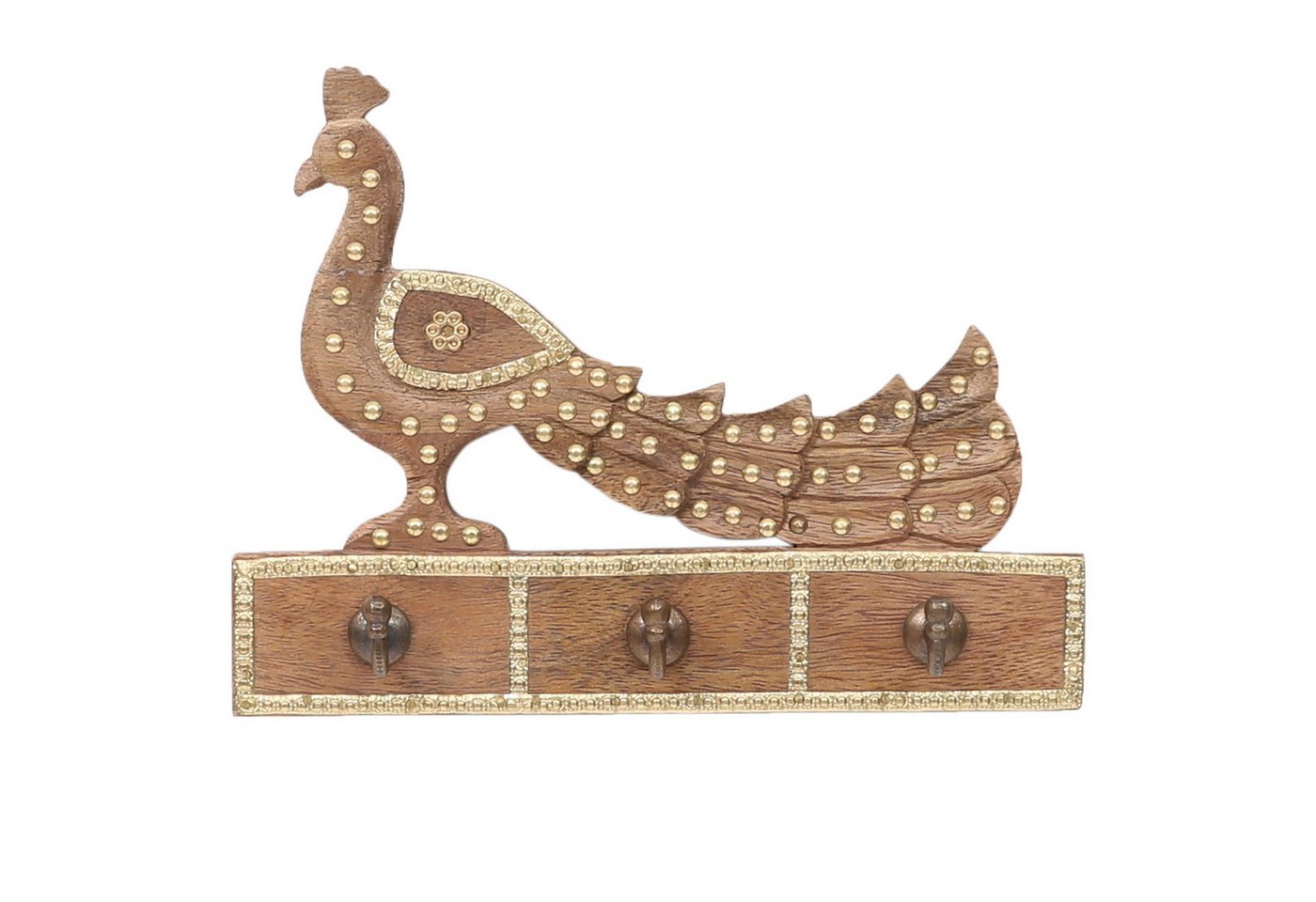 Marrakesch Orient & Mediterran Interior Kleiderhaken Kleiderhaken Amrit aus Holz, für Kleidung und Accessoires, Braun 25 cm, (1-St), Handarbeit