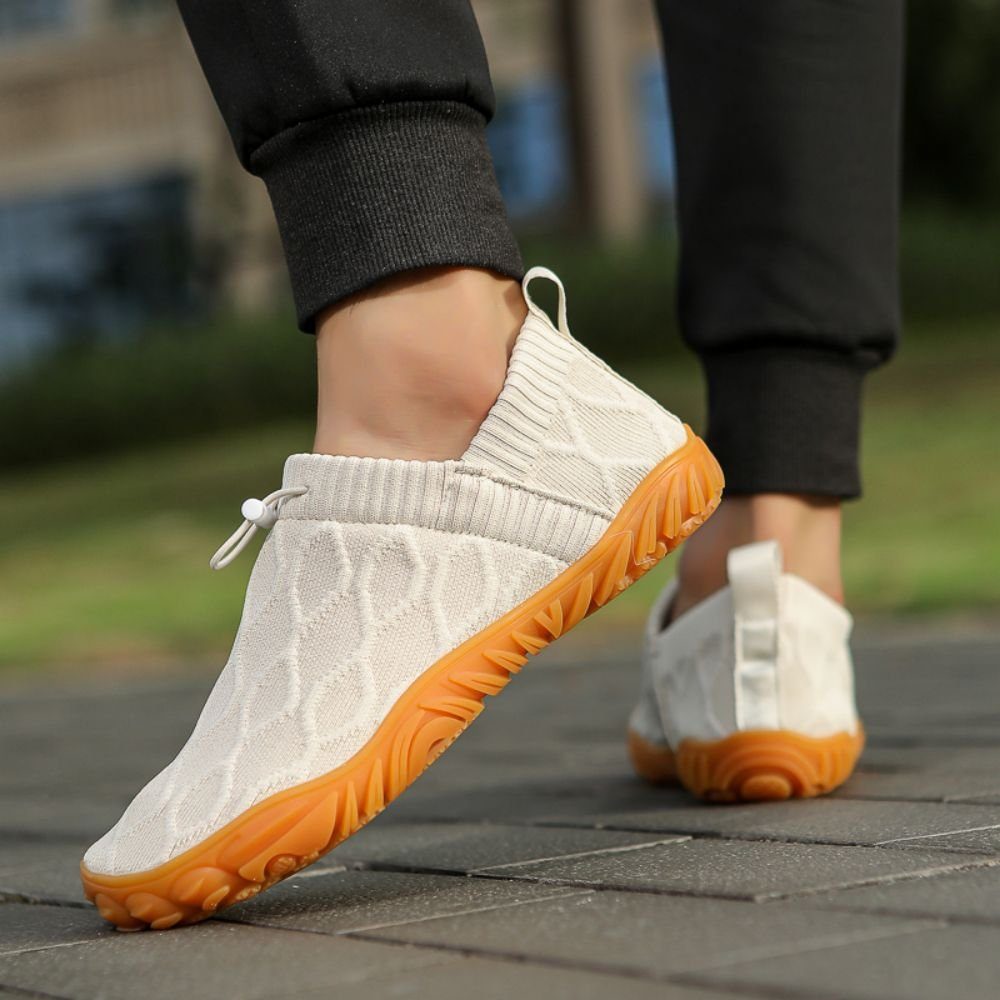 Sohle) und (Trailrunning-Schuhe, Minimalistische HUSKSWARE Mit Barfußschuh Sneaker Atmungsaktiv Weiß Barfuß Zero-Drop rutschfest