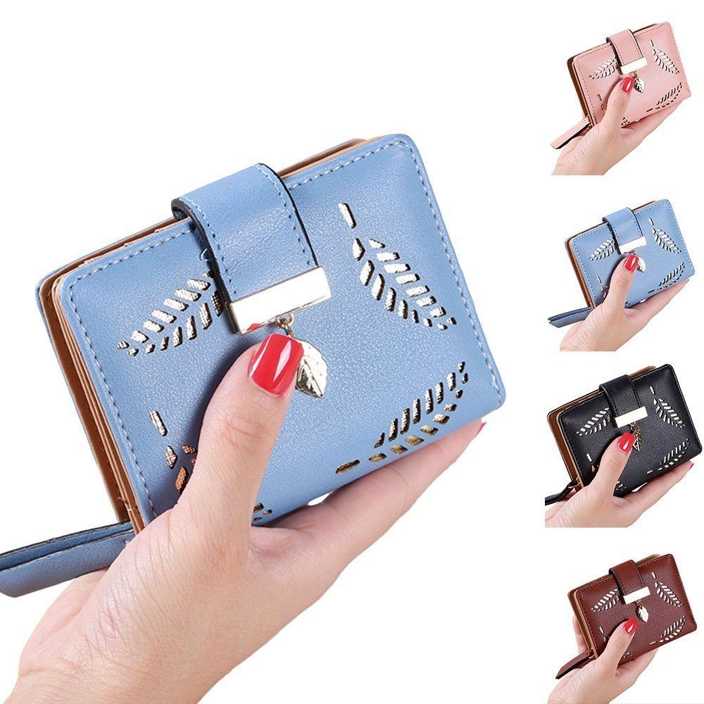 VIVIHEYDAY Brieftasche Blau Mini Geldbörse Geldbeutel Damen mit  Bargeld/ID/Kreditkarte Halter (RFID-Schutz, Portemonnaie Damen), Klein  Geldbörse