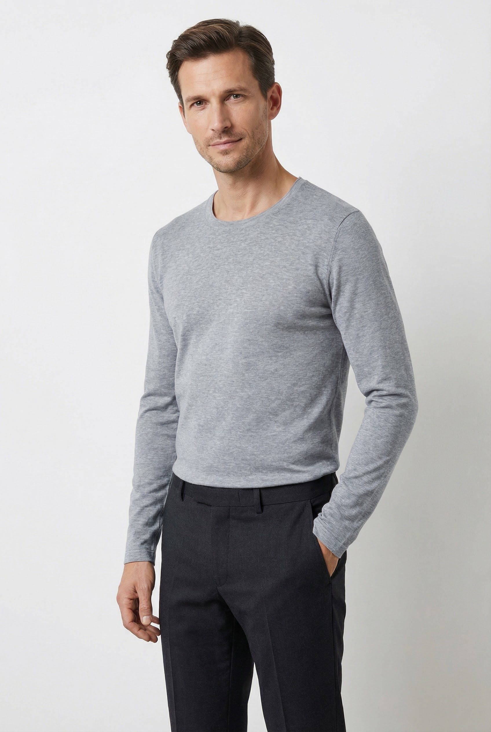 Rundhalspullover OLYMP Strick Casual