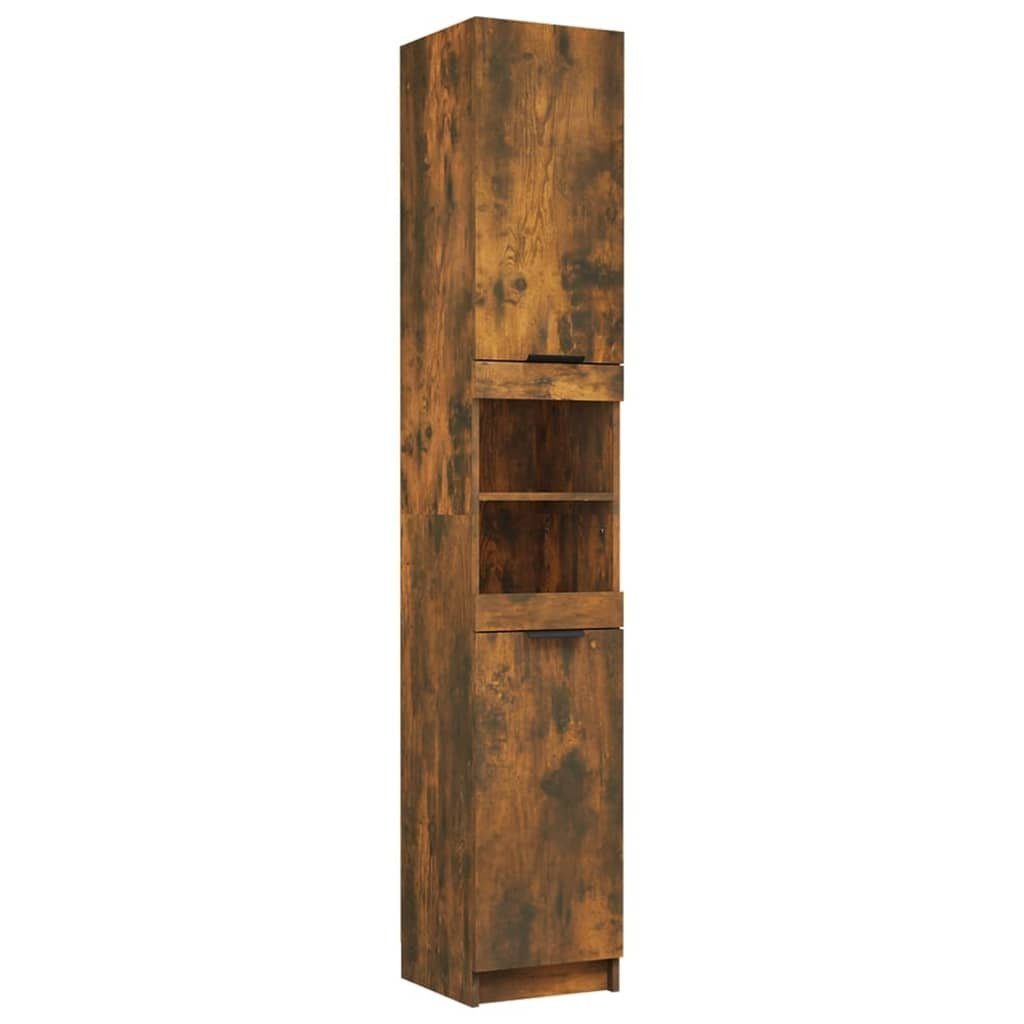 32x34x188,5 Holzwerkstoff Räuchereiche Fächerschrank vidaXL cm (1-St) Badschrank