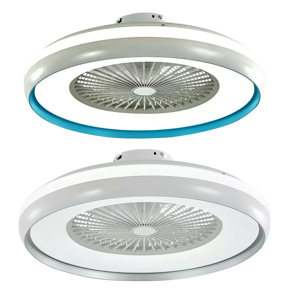 Tageslicht cm - LED 60 blau Fernbedienung Lampe Decken Deckenventilator, Ventilator Leuchte etc-shop Ventilator D Timer