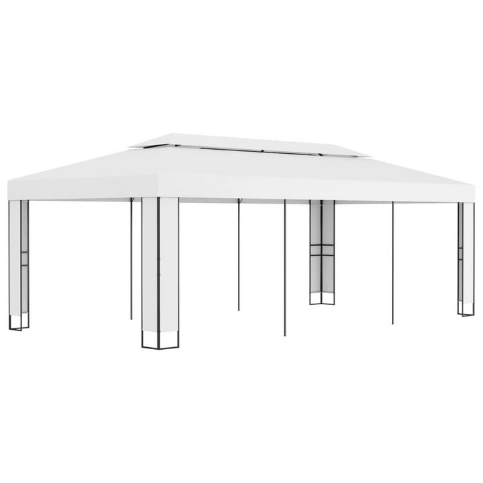 vidaXL Partyzelt Pavillon mit Doppeldach 3 x 6 m Weiß