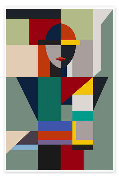 Posterlounge Poster THE USUAL DESIGNERS, Namenlose Frau, Wohnzimmer Modern Grafikdesign