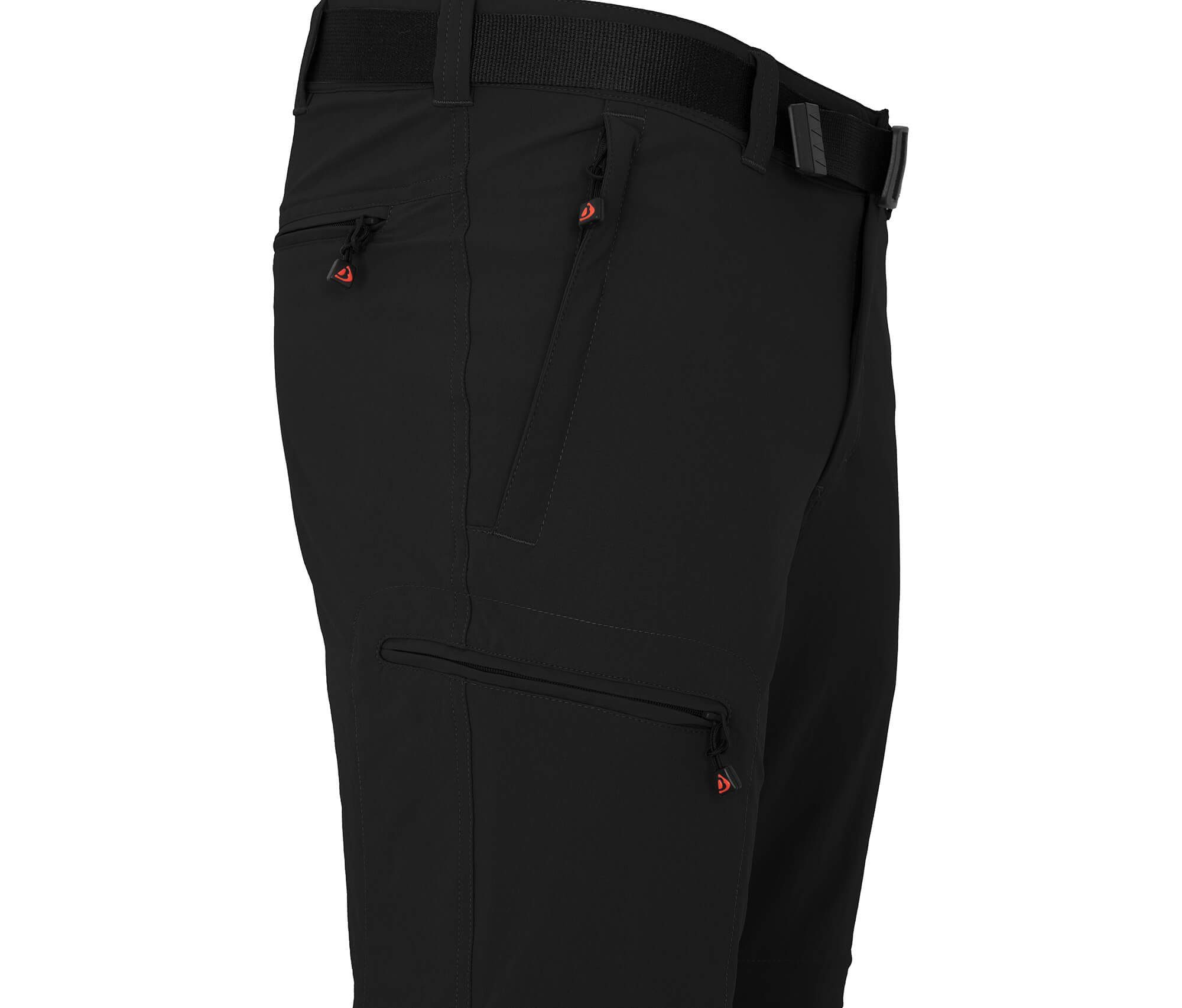 Bergson Outdoorhose BAKER ZIPP-Off Herren Wanderhose, vielseitig, pflegeleicht, Kurzgrößen, schwarz