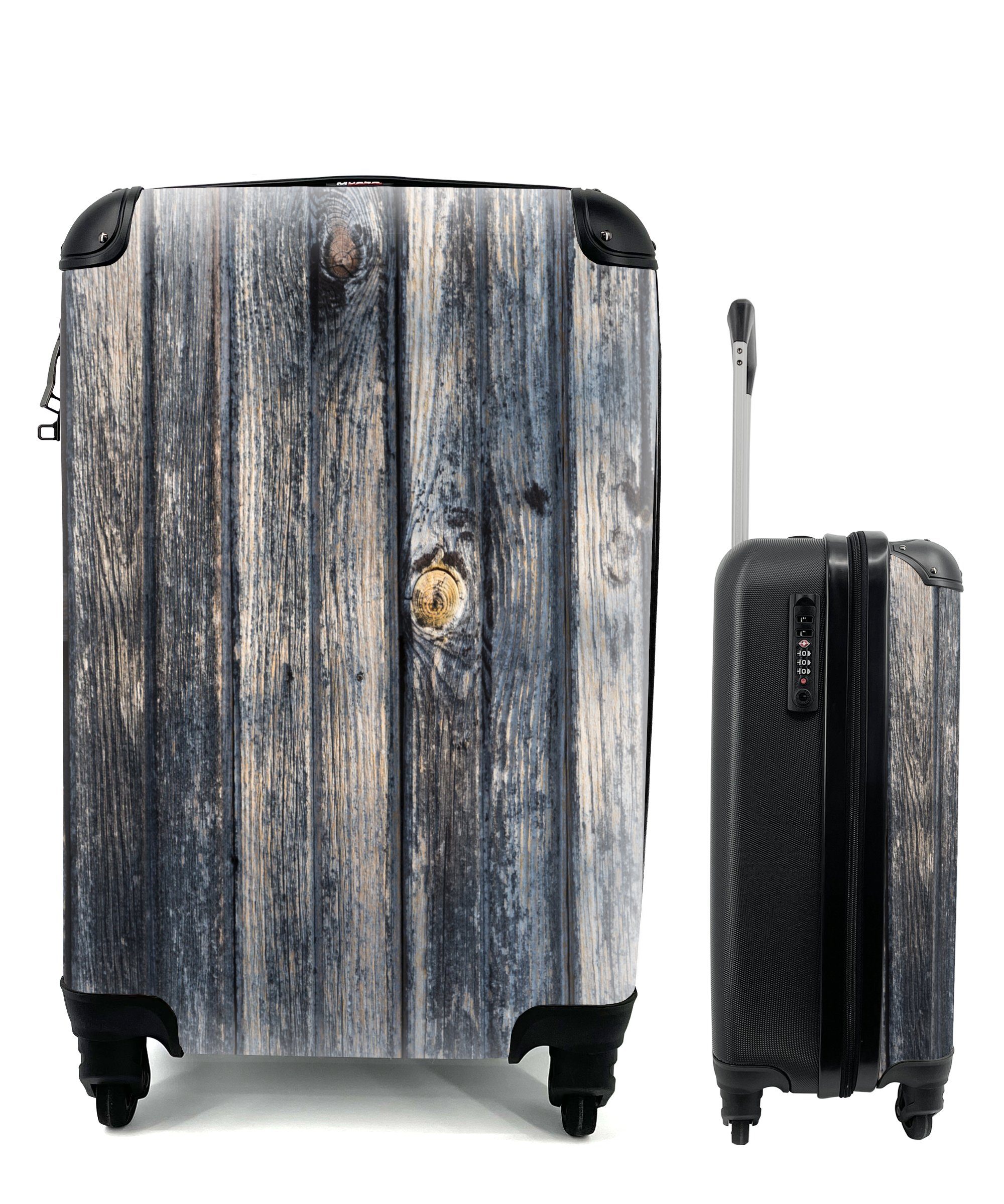 MuchoWow Handgepäckkoffer Hintergrund mit einer Plankenstruktur, 4 Rollen, Reisetasche mit rollen, Handgepäck für Ferien, Trolley, Reisekoffer