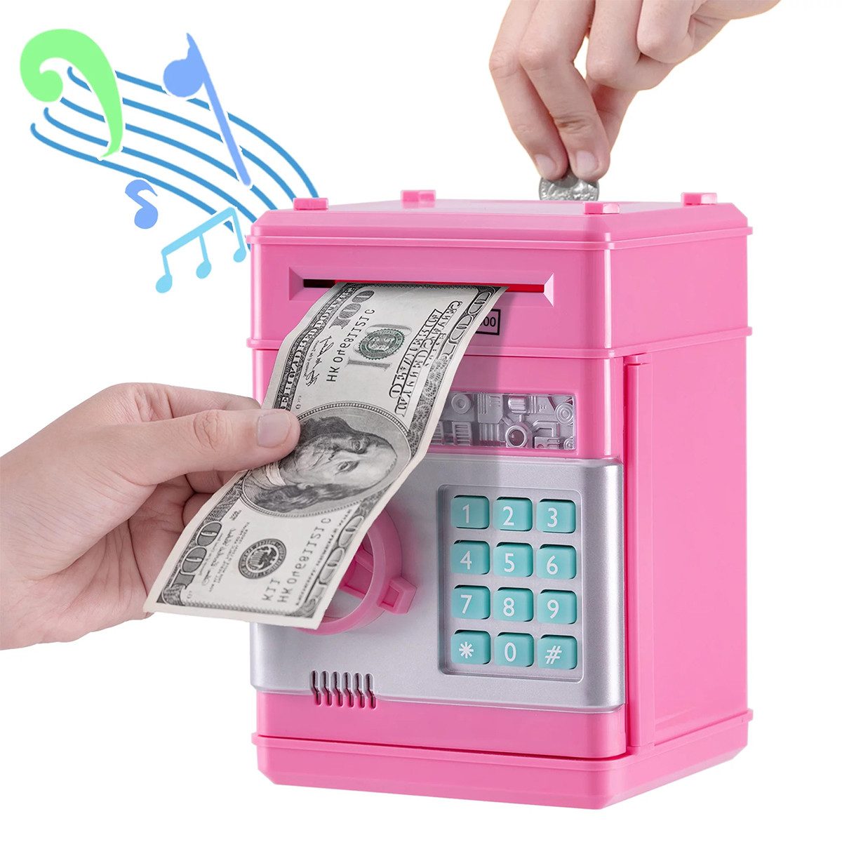 XDeer Spardose Spardose mit Digitalem Elektronischem Passwort Sparbüchse ATM, Bank SparBox für Kindergeschenk Spielzeug
