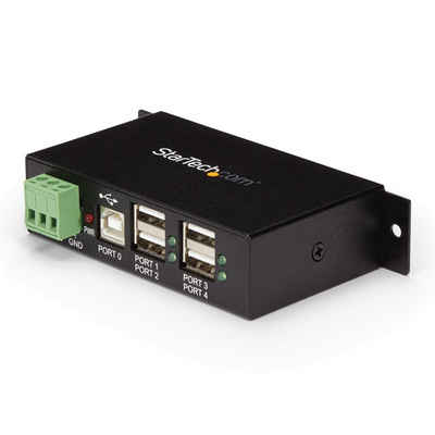 Startech.com USB-Verteiler STARTECH.COM Industrieller 4 Port USB 2.0 Hub - Montierbarer USB Metal