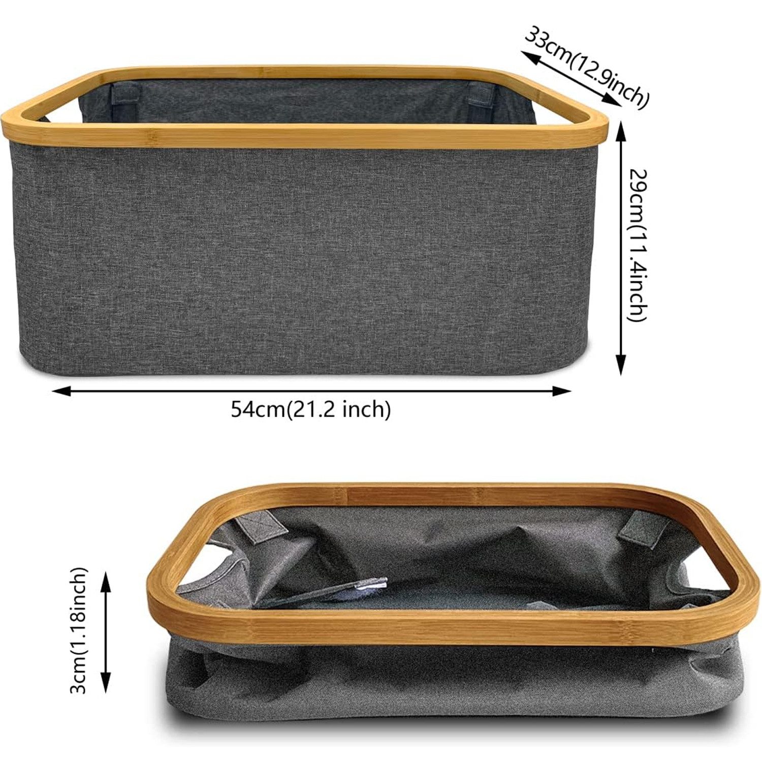 NUODWELL Wäschekorb Faltbar 50L Grau Faltbarer Korb Aufbewahrung Klappbar, günstig online kaufen