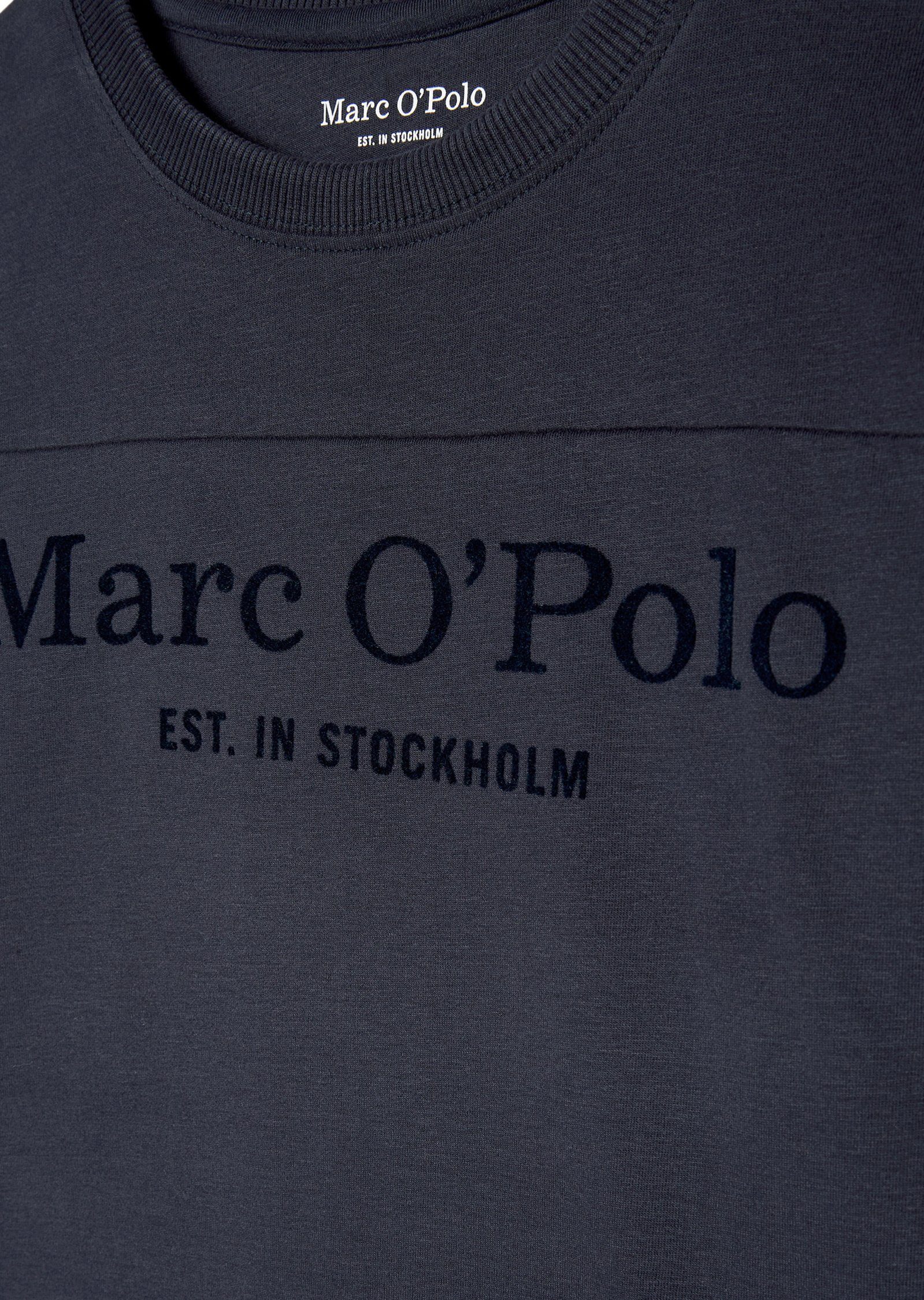 Marc O'Polo Langarmshirt Bio-Baumwoll-Jersey aus softem blau