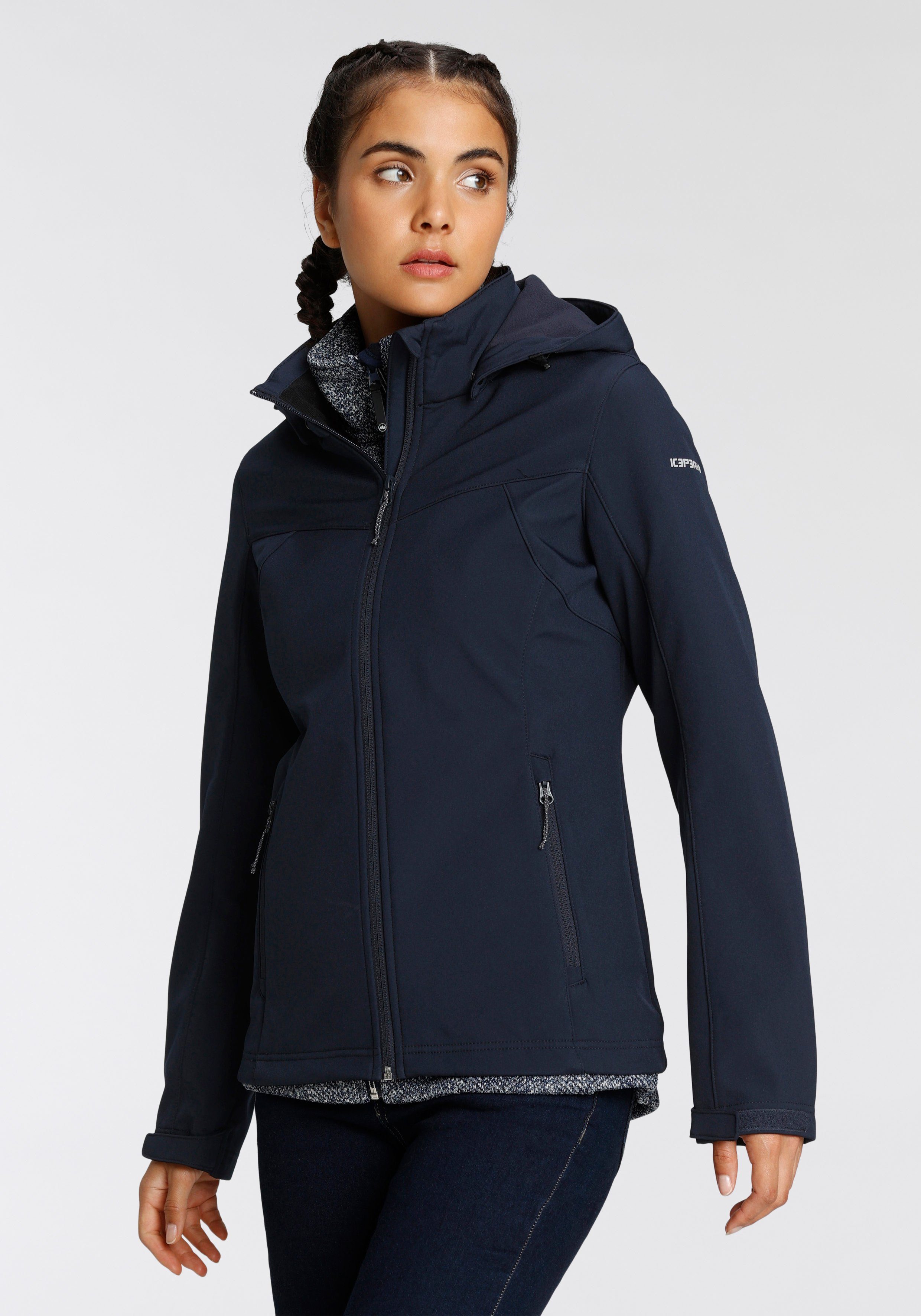 Icepeak Softshelljacke BRENHAM Wasserabweisend & & marine Winddicht Atmungsaktiv