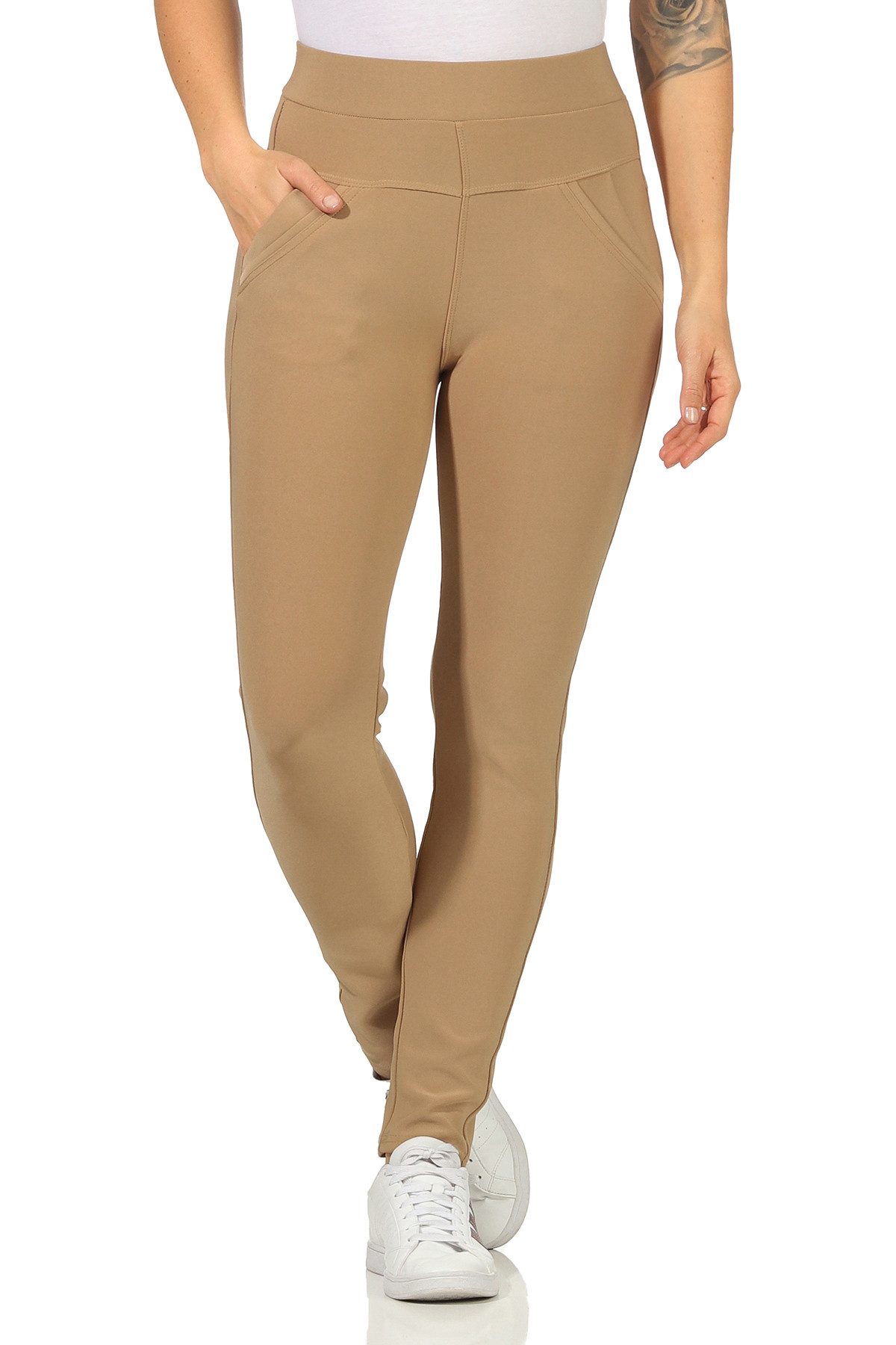 Schlupfhose Damen Hose Stretch Leggings Schlupfhose