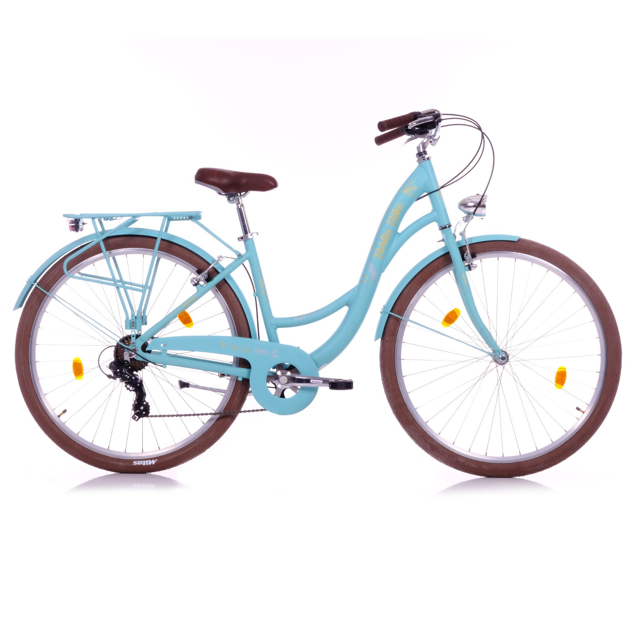 BERLIN BIKE Cityrad Bella 2 – 28 Zoll Damen Hollandrad mit Shimano 7-Gang, RD-TY300 Schaltwerk, (elegantes retro-fahrrad mit robustem aluminiumrahmen und starken v-bremsen), mit 28" x 2,00" luftreifen – perfekt für stadt & alltag