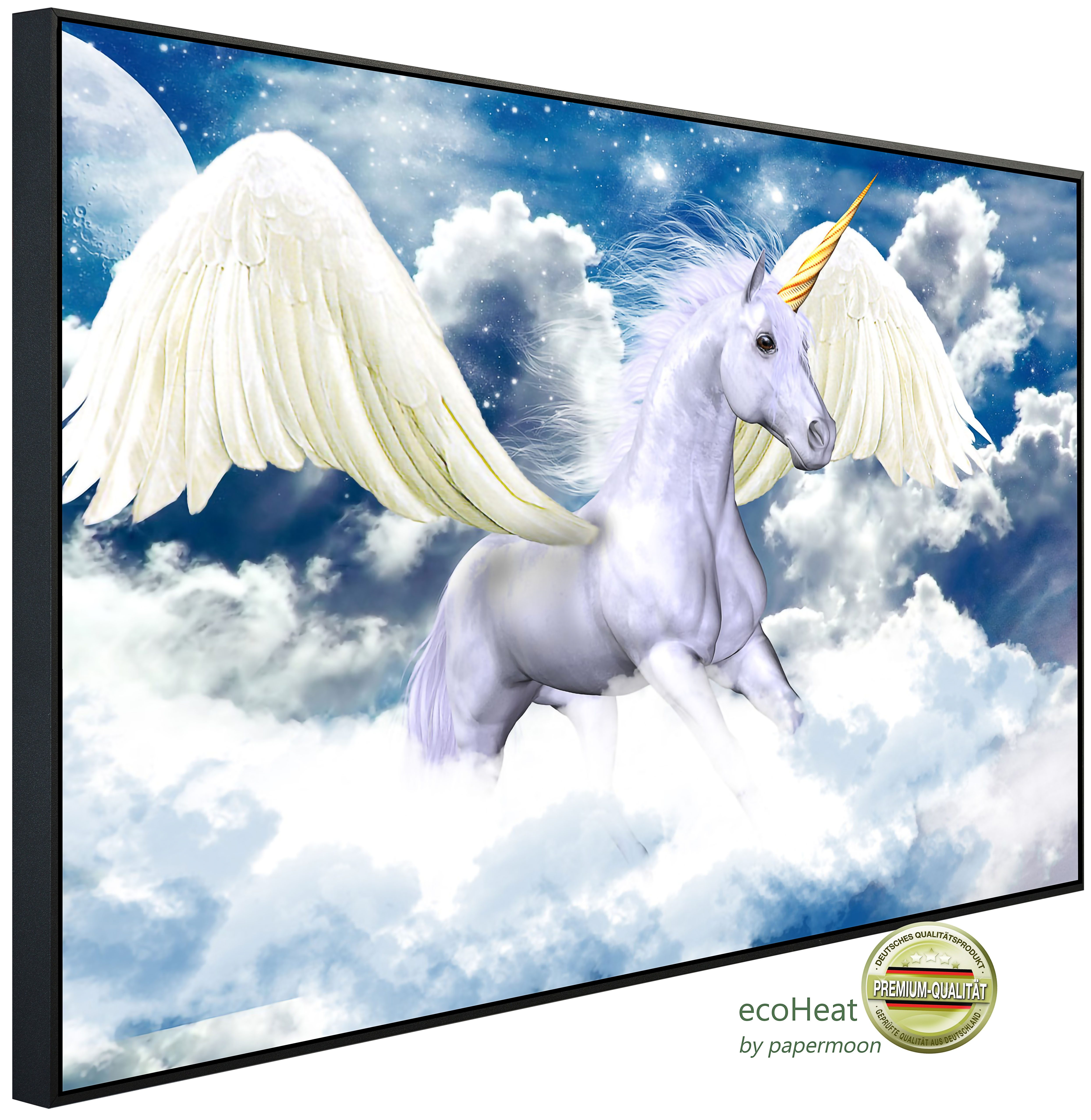 Papermoon Infrarotheizung INFRAROT-BILD-HEIZUNG, Pegasus Einhorn, TÜV-Rheinland/GS zertifiziert, angenehme Strahlungswärme