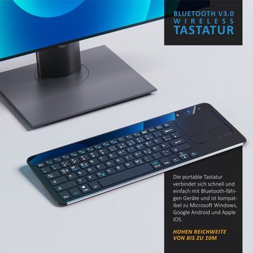 Aplic Wireless-Tastatur (Slim Bluetooth Keyboard mit Touchpad & Multitouch Gestensteuerung)