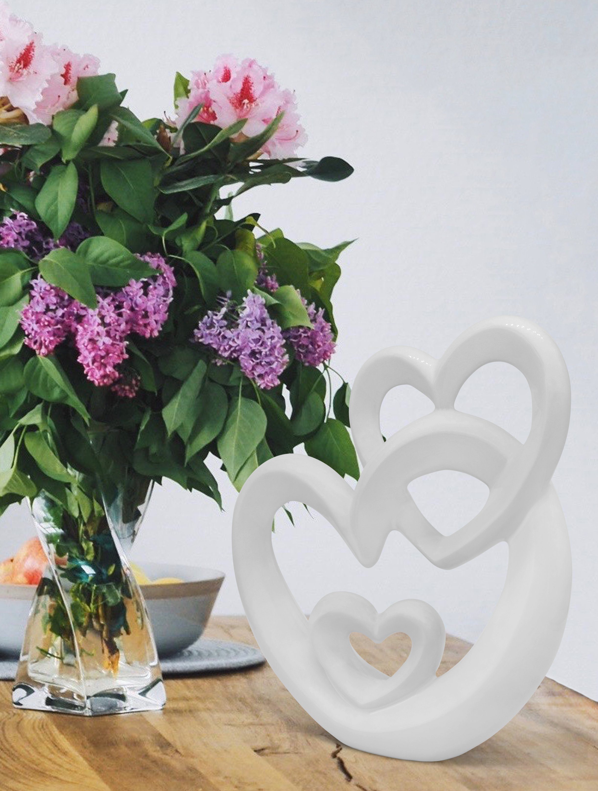 Feinknick Dekofigur Harmonisches Herz zur Dekoration aus Keramik, Dekoherz günstig online kaufen