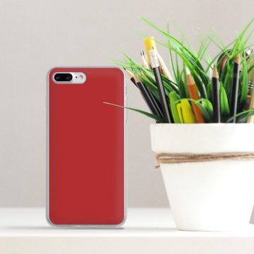 DeinDesign Handyhülle Rot einfarbig Farbe Karminrot, Apple iPhone 7 Plus Silikon Hülle Bumper Case Handy Schutzhülle
