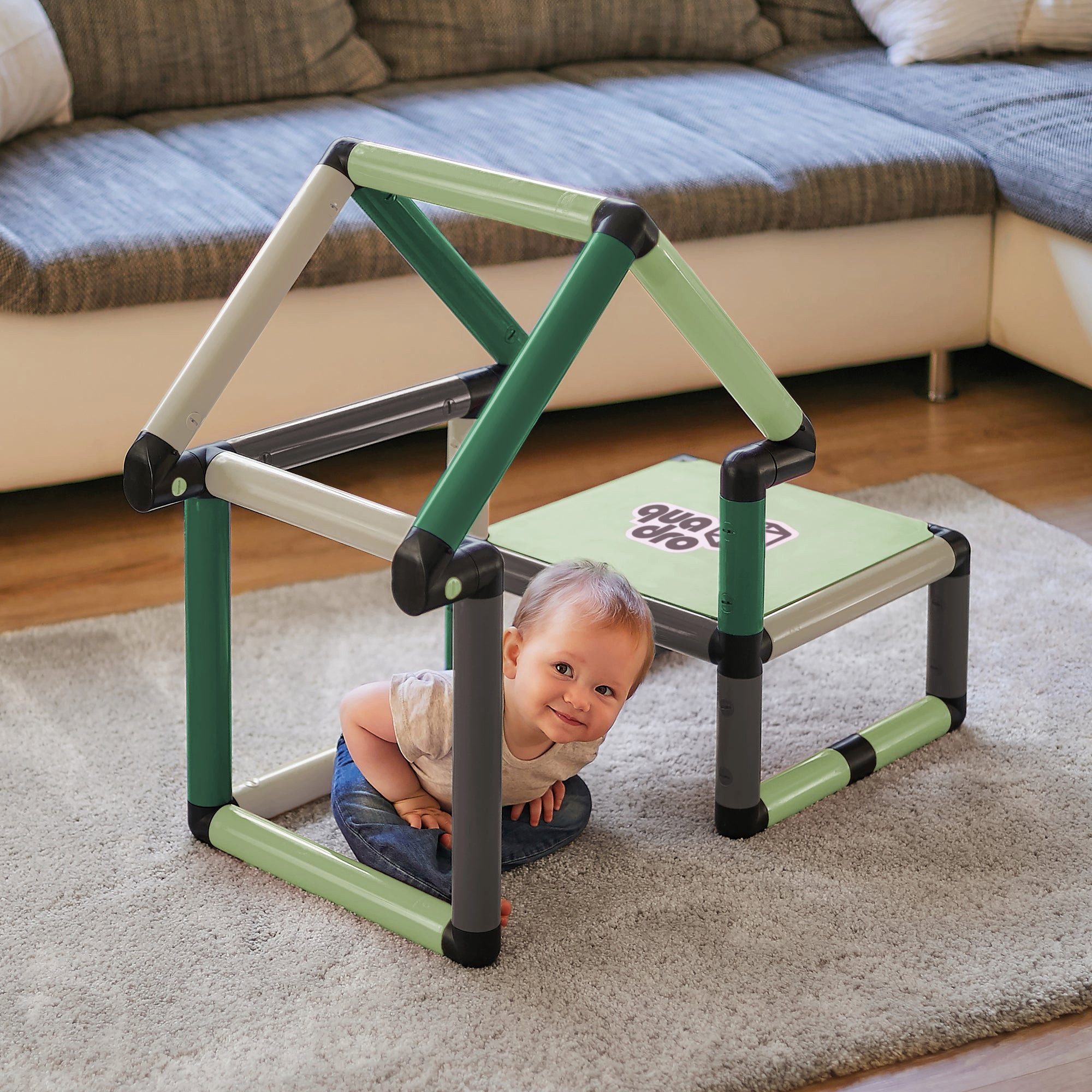 QUADRO Klettergerüst Beginner Home, (Montessori-inspiriertes Set, 116-St., 24 Modellideen mit Lernturm-Funktion), Modulares Stecksystem, ab 6 Monaten, Made in Germany, UV-stabil