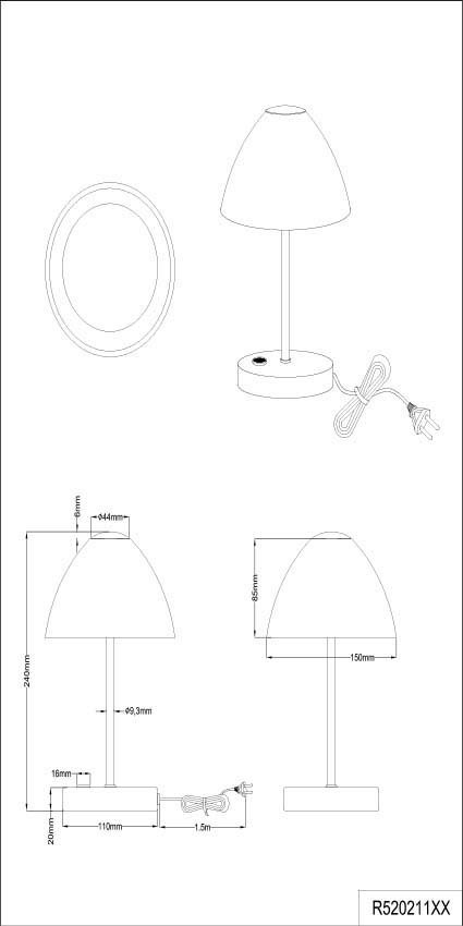 TRIO Leuchten LED Tischleuchte Queen, LED fest integriert, Warmweiß, LED  Tischlampe mit Touchdimmer und alabasterfarbigem Glas