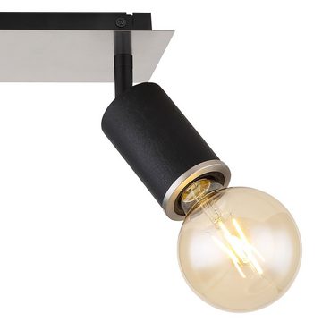 etc-shop LED Deckenspot, Leuchtmittel nicht inklusive, Deckenleuchte Strahler beweglich Wohnzimmerleuchte Wandlampe schwarz