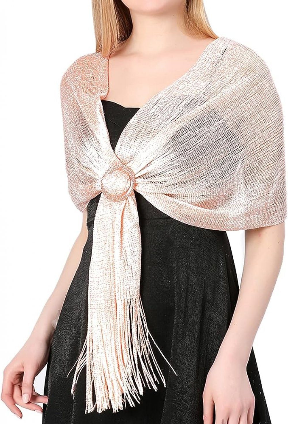 WaKuKa Schal Holiday metal buckle shawl suitable for sparkling evening parties Rosa