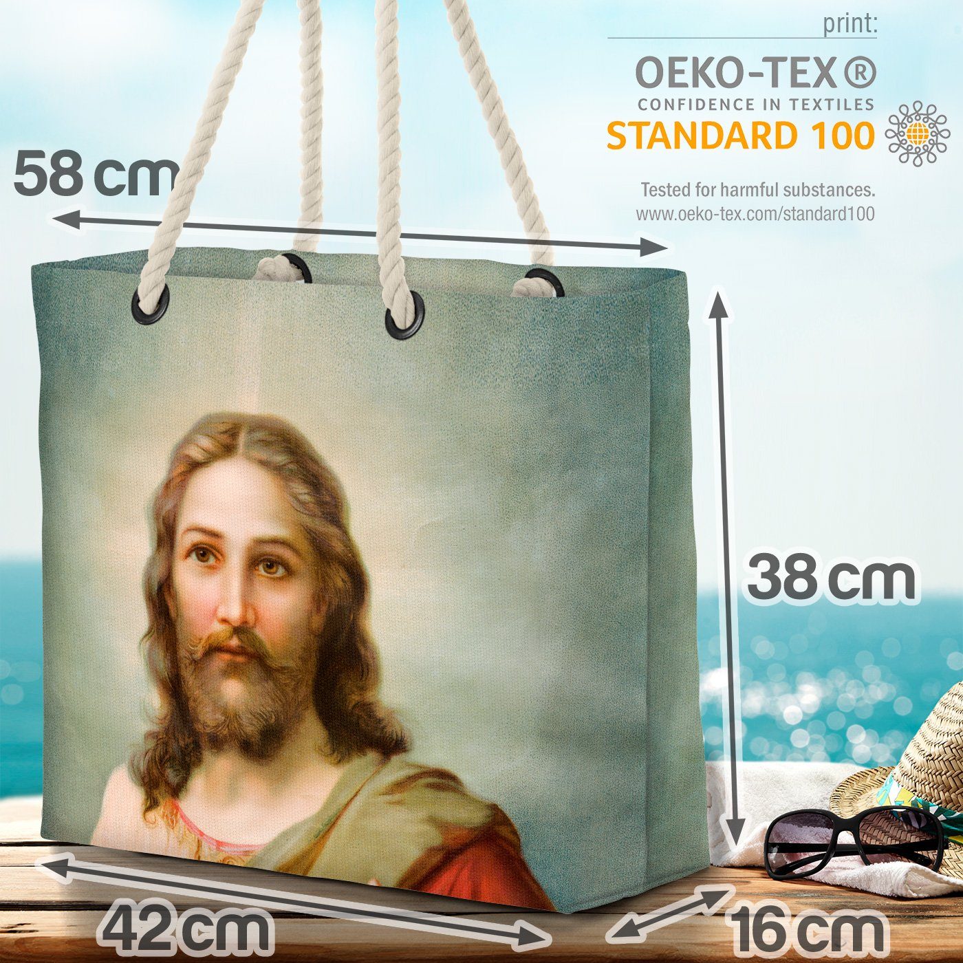 Ost Christus Gemälde Bibel Strandtasche Jesus (1-tlg), Bibel Gemälde Jesus Weihnachten VOID Gott