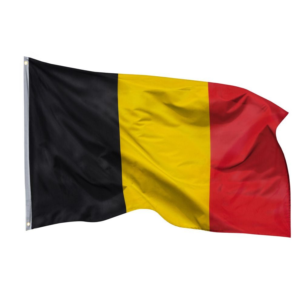 PHENO FLAGS Flagge Belgien Flagge 90 x 150 cm Belgische Fahne Fanartikel (Hissflagge für Fahnenmast), Inkl. 2 Messing Ösen