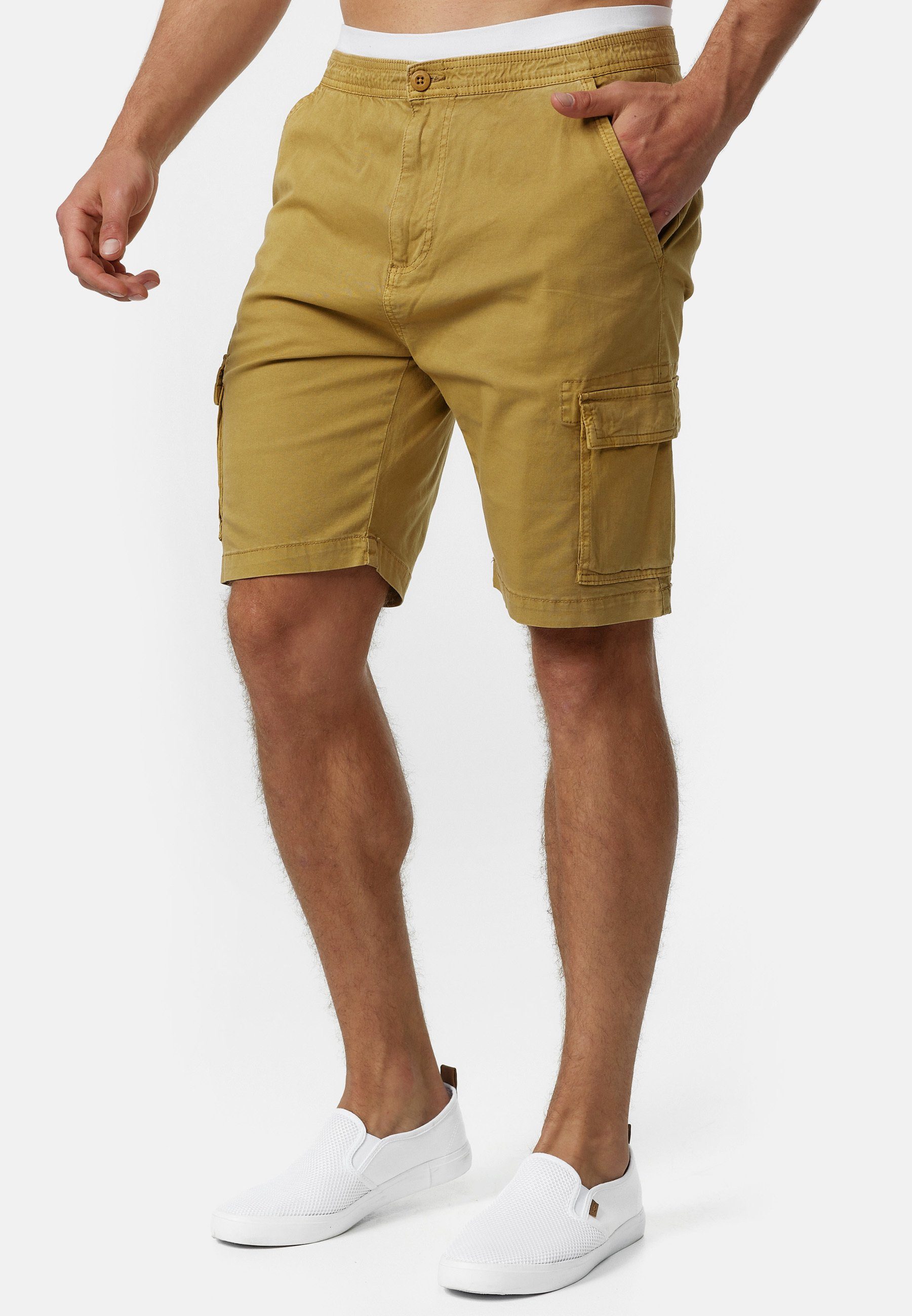 Indicode Cargoshorts Herren Kinnaird Cargo Shorts Herrenshorts aus elastischer Baumwoll-Qualität